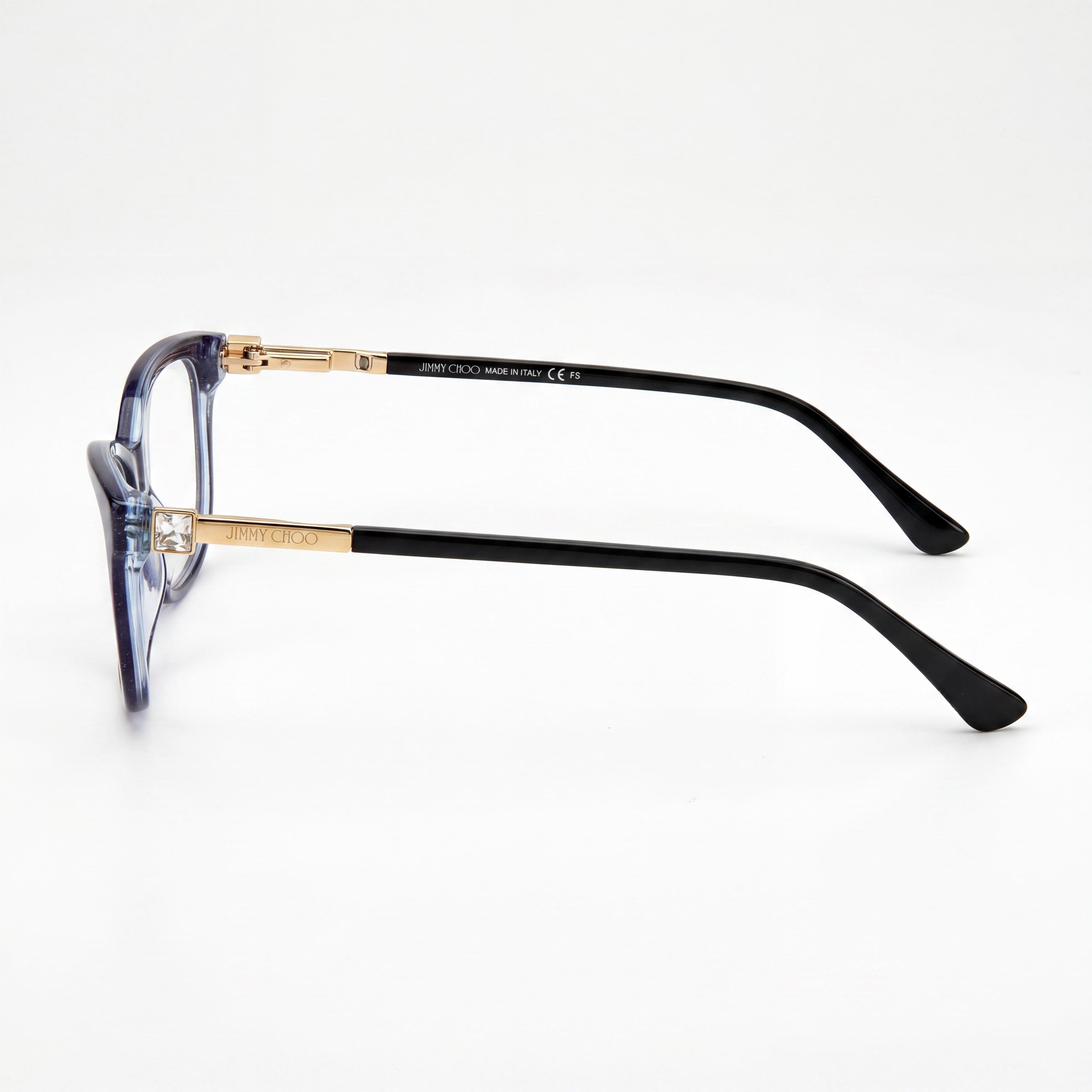 Jimmy Choo Modern JC273 Women's Blue Glitter Acetate Frame Sunglasses with Polycarbonate Lenses, 53mm Lens Width, Photo 2