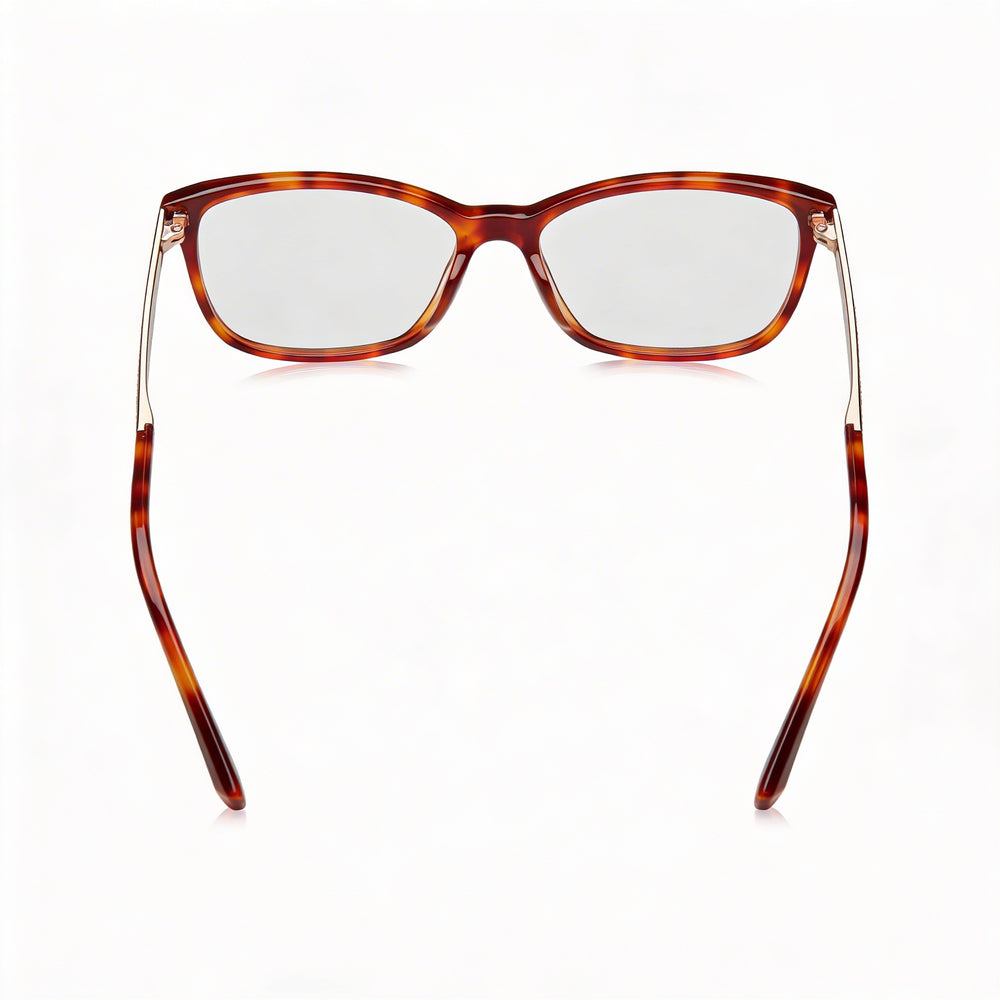 Gafas graduadas Swarovski rectangulares de plástico color Havana oscuro para mujer, 54 mm