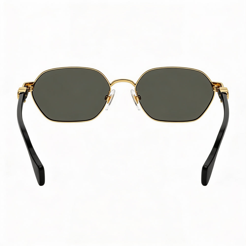 Gucci GG1593S Contemporary Women's Gold Black Acetate UV Protected Non-Polarized Dark Grey 56mm Sunglasses