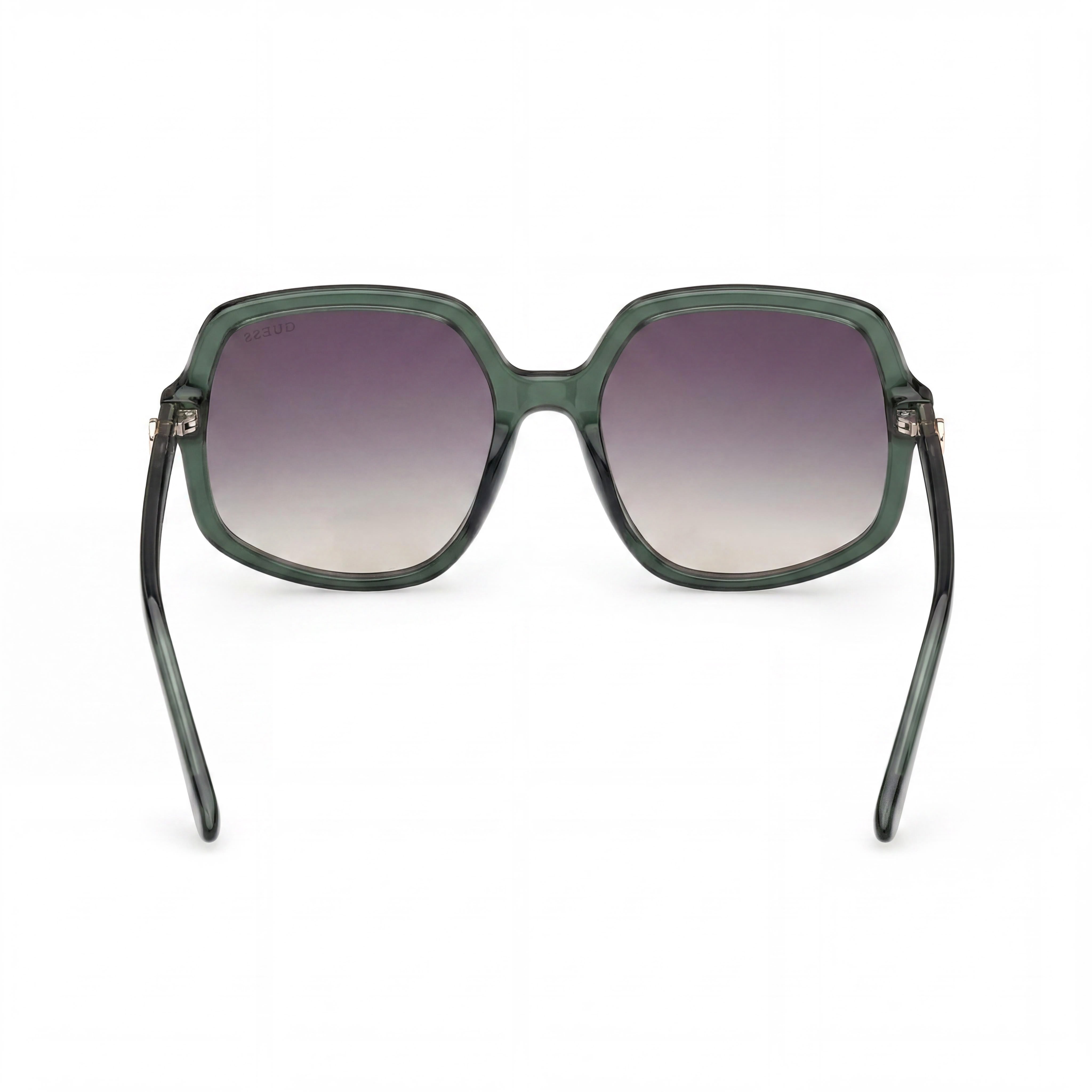 GUESS GU00257 Women's Shiny Dark Green Plastic Sunglasses Gradient Green Lenses 57mm UV Protection, Photo 4