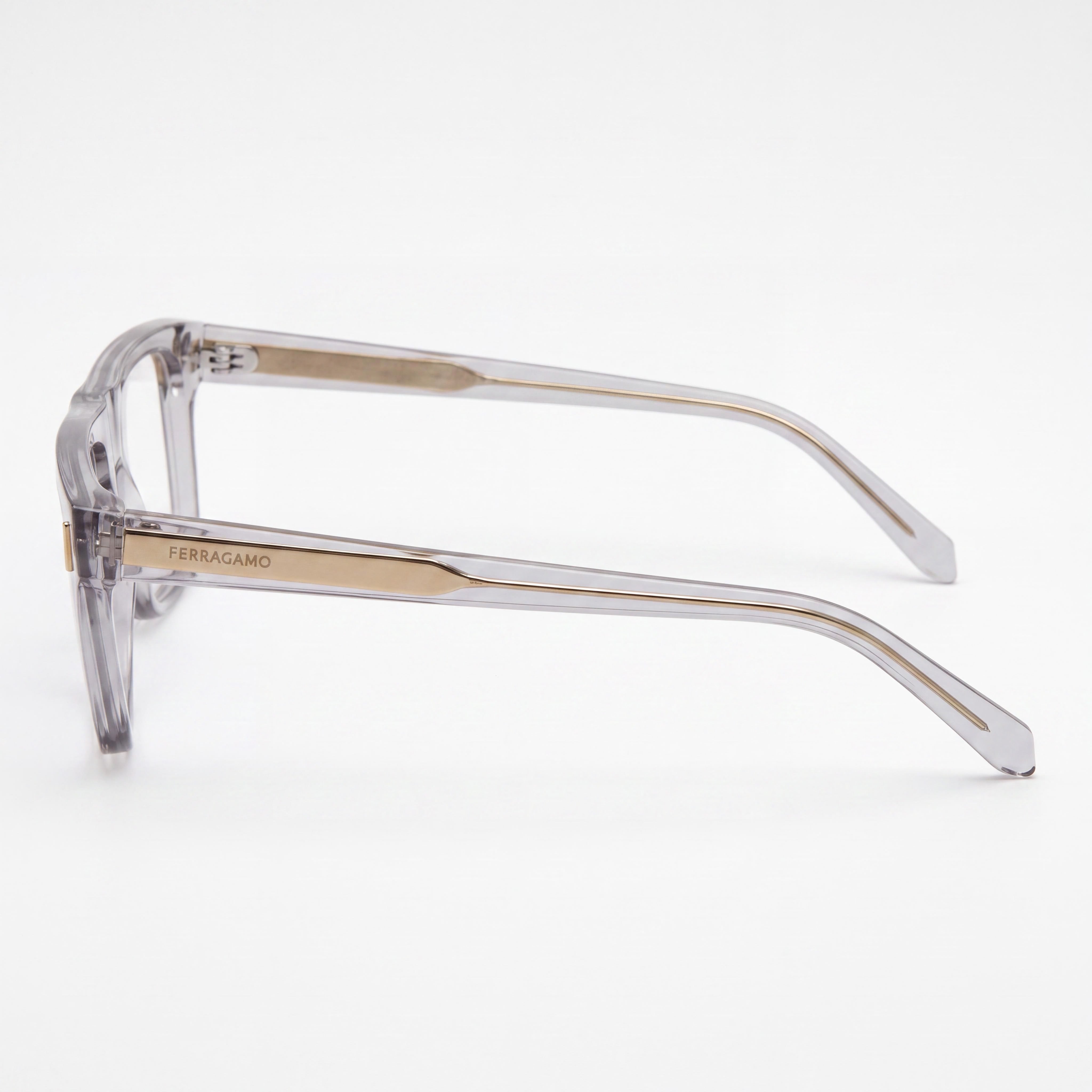 Gafas Salvatore Ferragamo Sf2997 para hombre, montura de acetato gris claro cristal, ancho de lente 55 mm, Photo 3