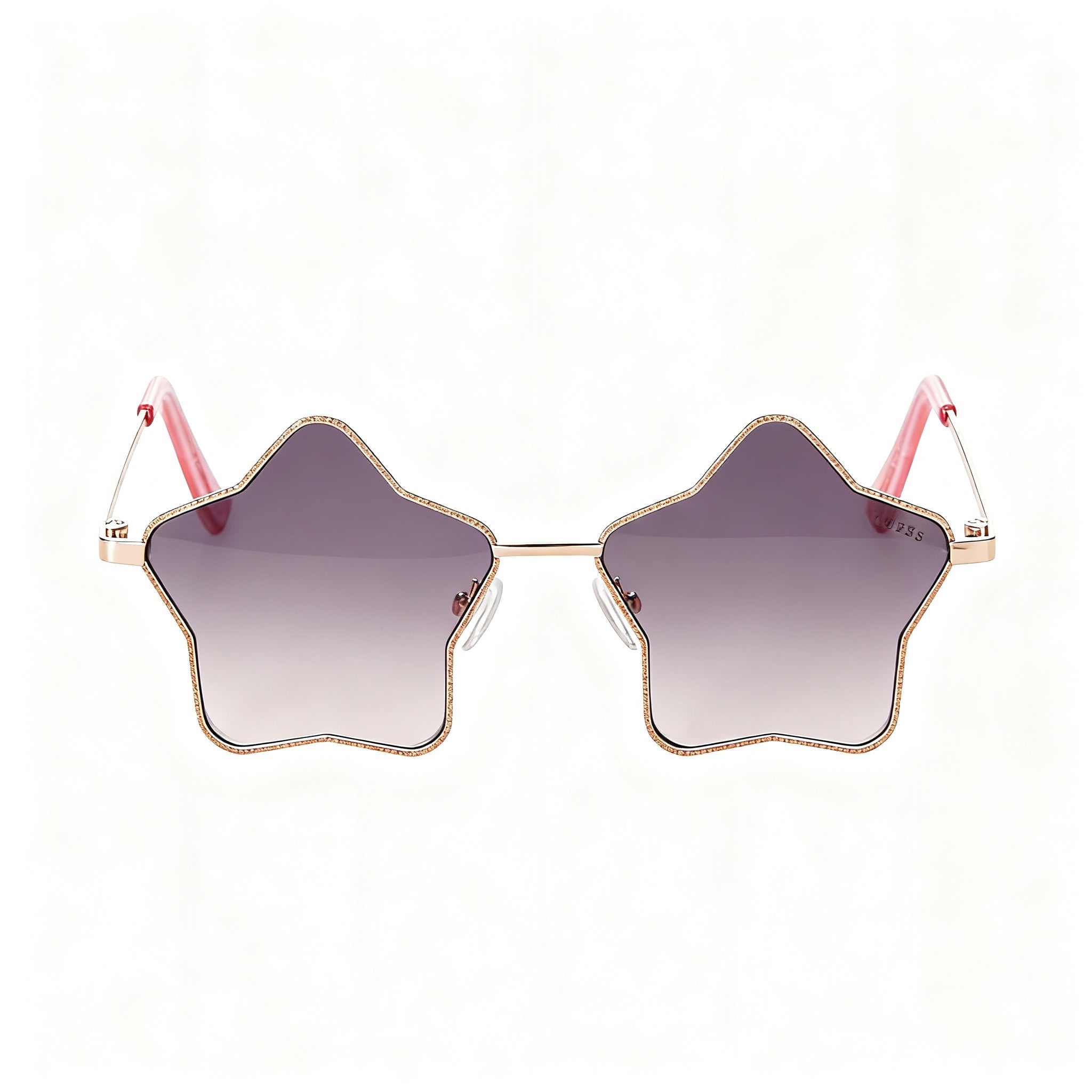 GUESS GF4012 Girls' Star-Shaped Metal Sunglasses Shiny Rose Gold Gradient Bordeaux 55mm, Photo 3