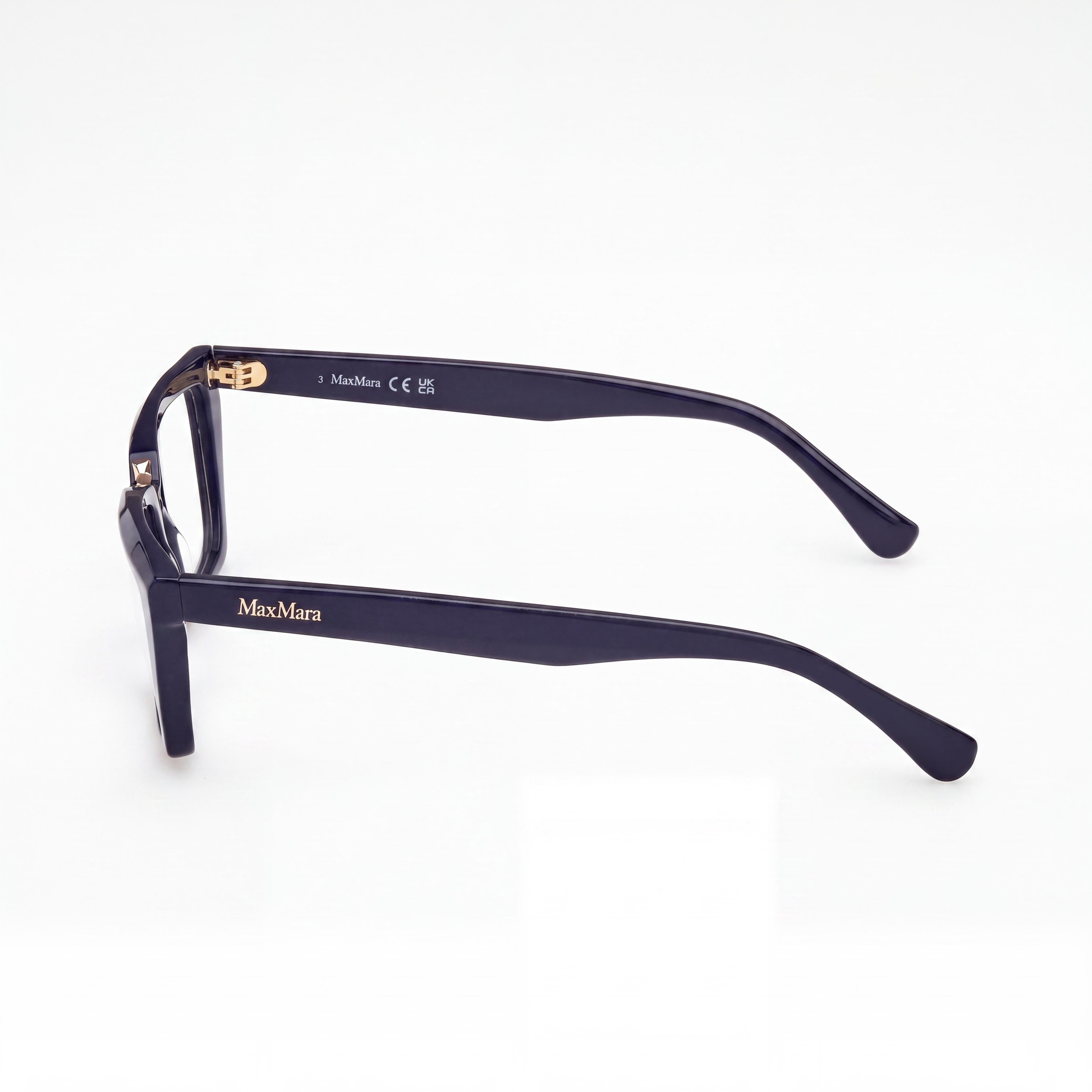 MaxMara MM5180 090 Unisex Shiny Blue Plastic Frame Eyewear with Polycarbonate Lenses, 53mm, Photo 3