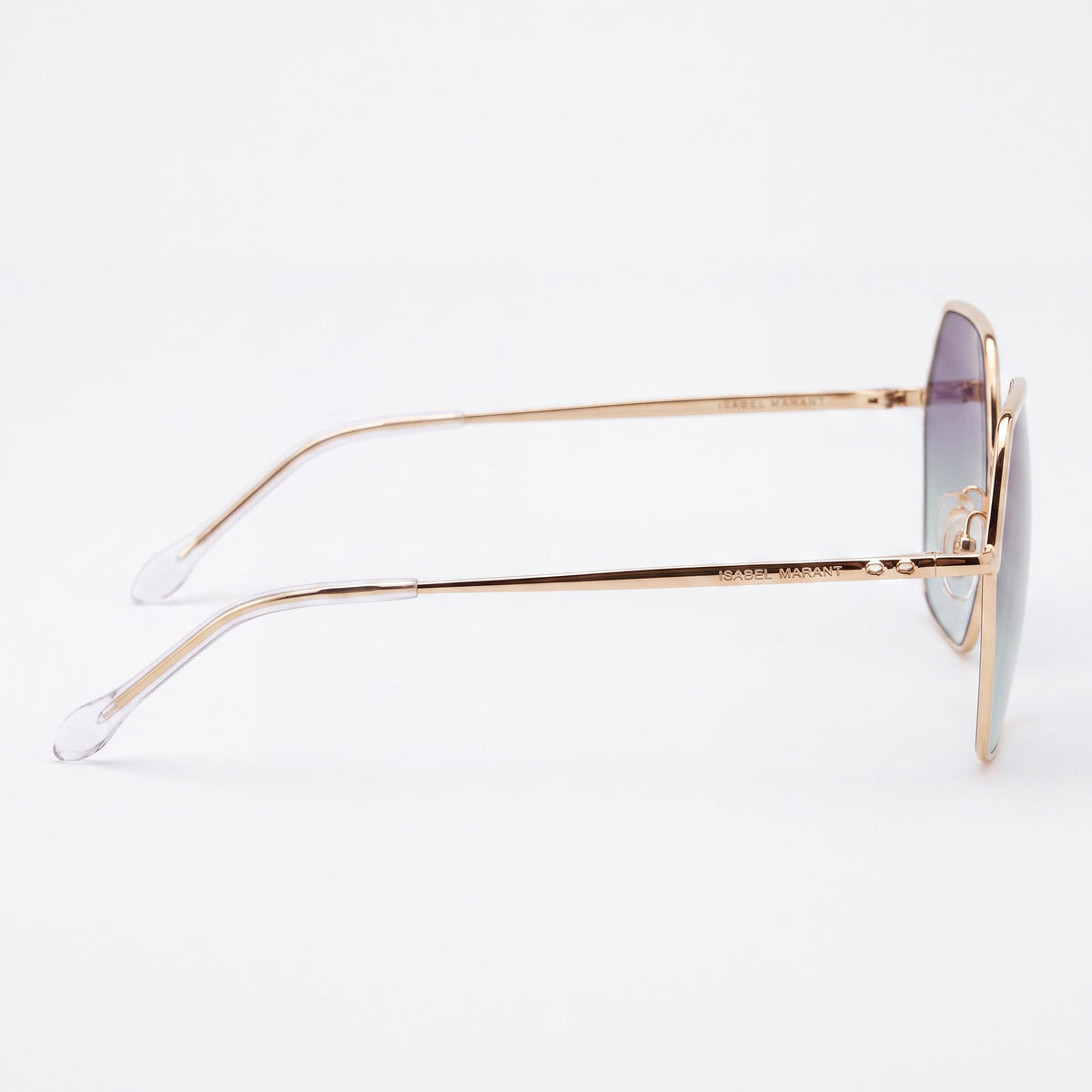 Isabel Marant Thin Metal Edgy Women's Stainless Steel UV Protection Sunglasses, Rose Gold Grey/Rose Gold, 59mm, Photo 3