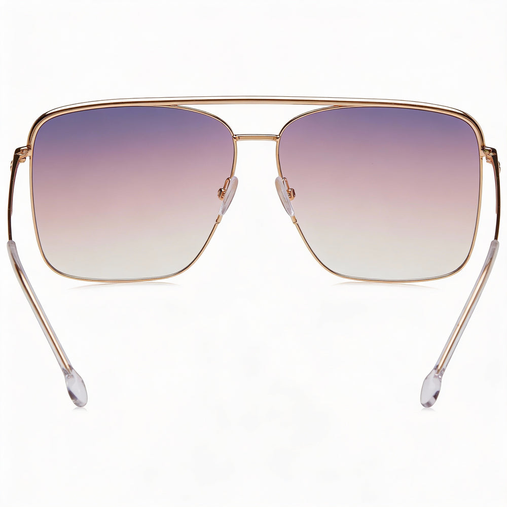 Gafas de sol Isabel Marant Thin Metal Edgy para hombre, de acero inoxidable, montura gris oro rosa, protección UV, 62 mm