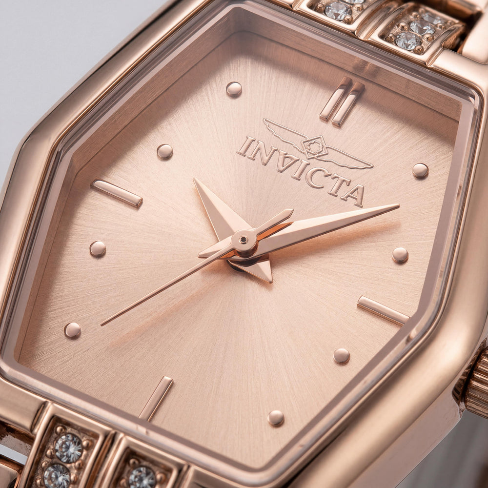 Reloj Invicta Angel 48133 unisex de cuarzo, carátula oro rosa, correa de acero inoxidable, caja de 20 mm
