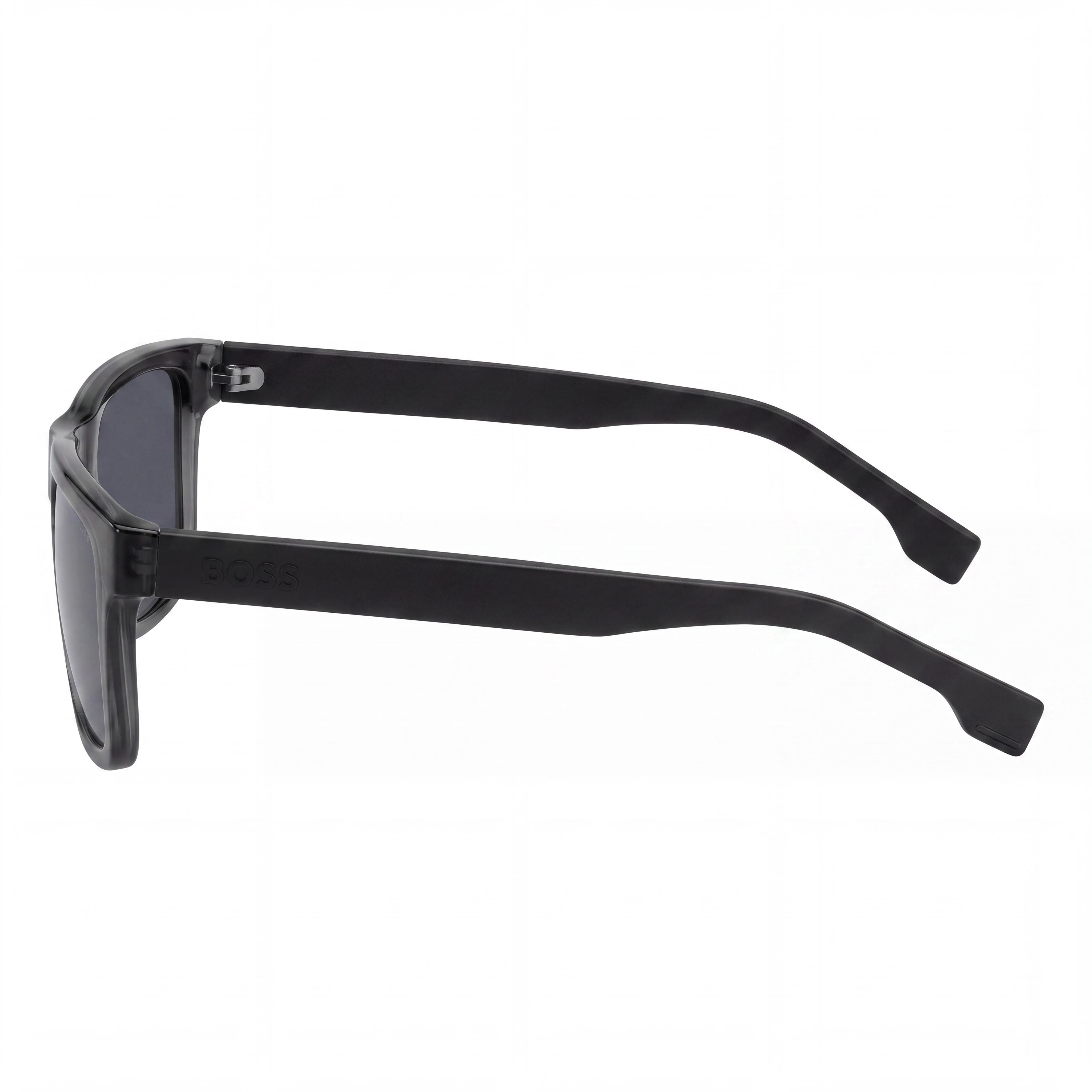Hugo Boss Modern Men’s Black/Gray Eco Cellulose Injected Frame Sunglasses with Grey Black Non-Polarized UV Lenses, 55mm, Photo 3