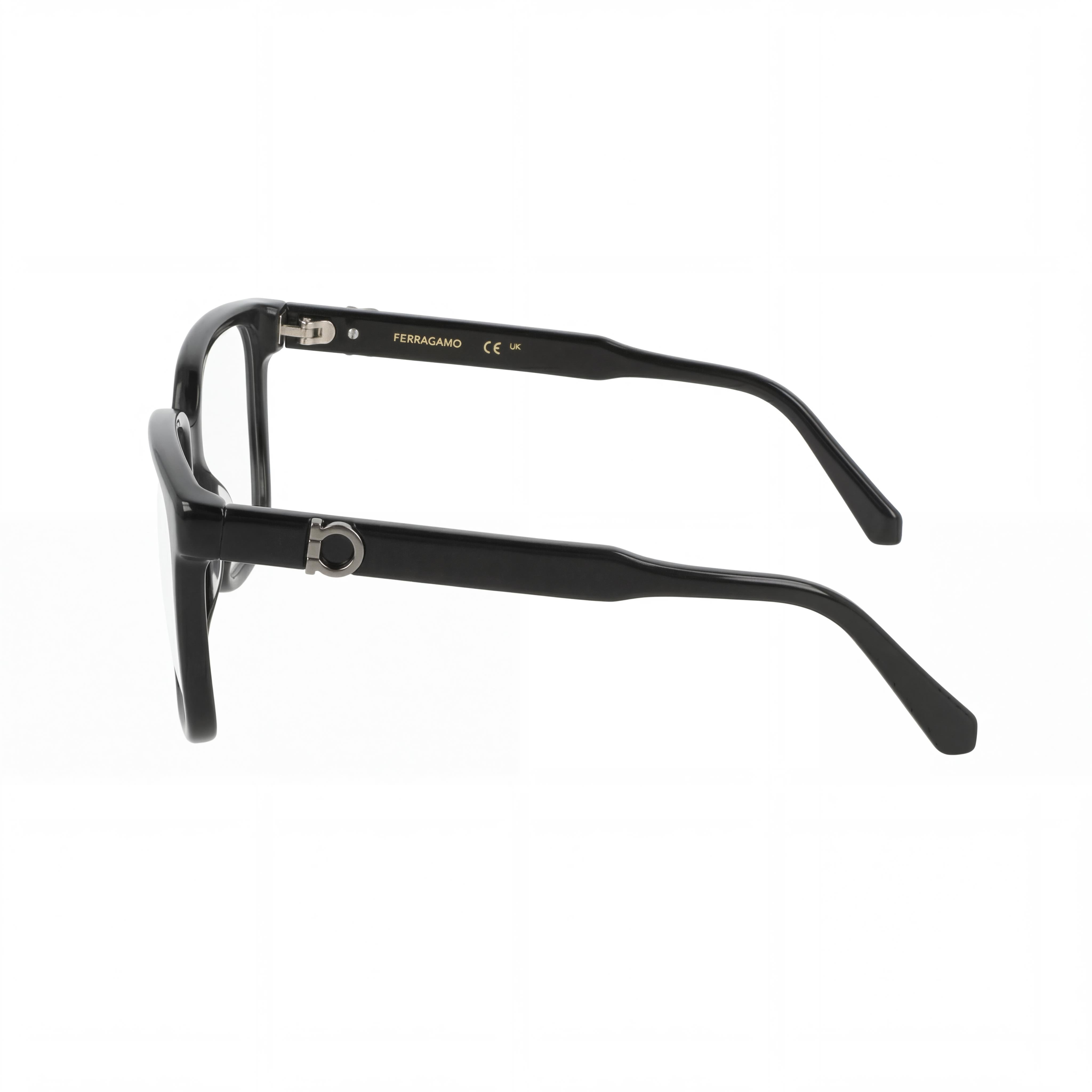 Ferragamo Casual Men's Black Plastic Frame, Transparent Non-Polarized Plastic Lenses, Eyeglasses 57-16-145, Photo 2