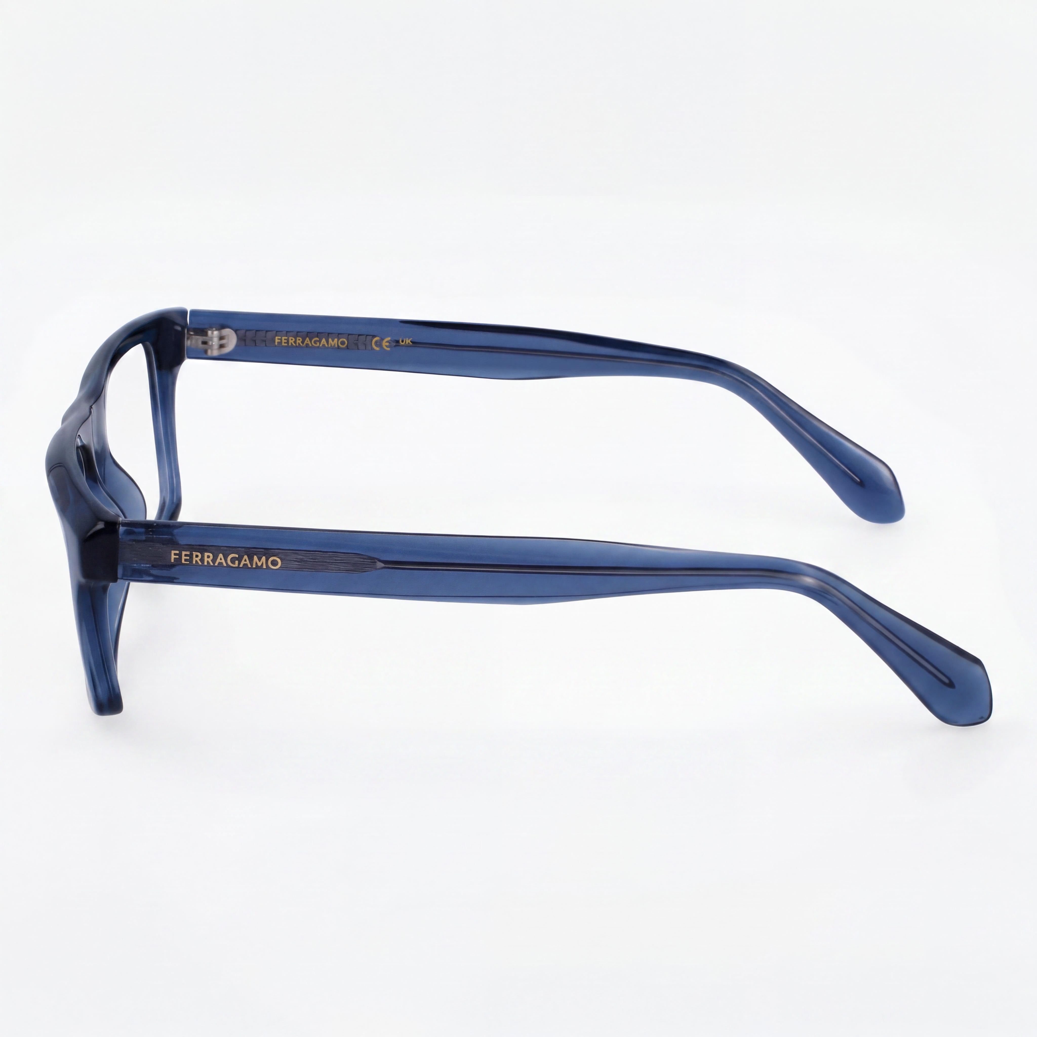 Gafas de sol polarizadas transparentes color azul celeste de metal para hombre Ferragamo SF2988 con lentes de policarbonato de 54 mm, Photo 2
