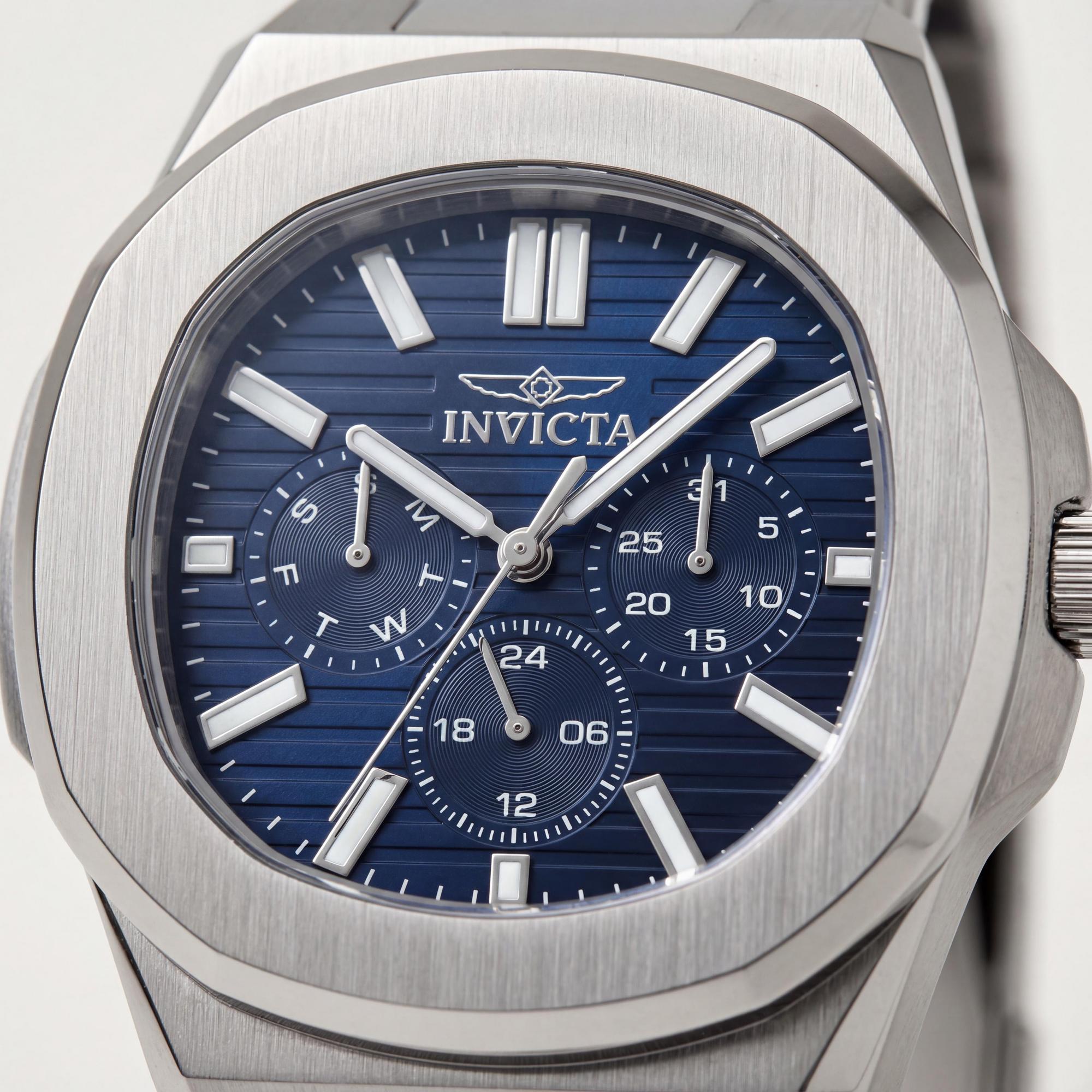 Reloj de pulsera Invicta Speedway Collection 48326 unisex de acero inoxidable con esfera azul y cronógrafo de cuarzo de 41 mm, Photo 2