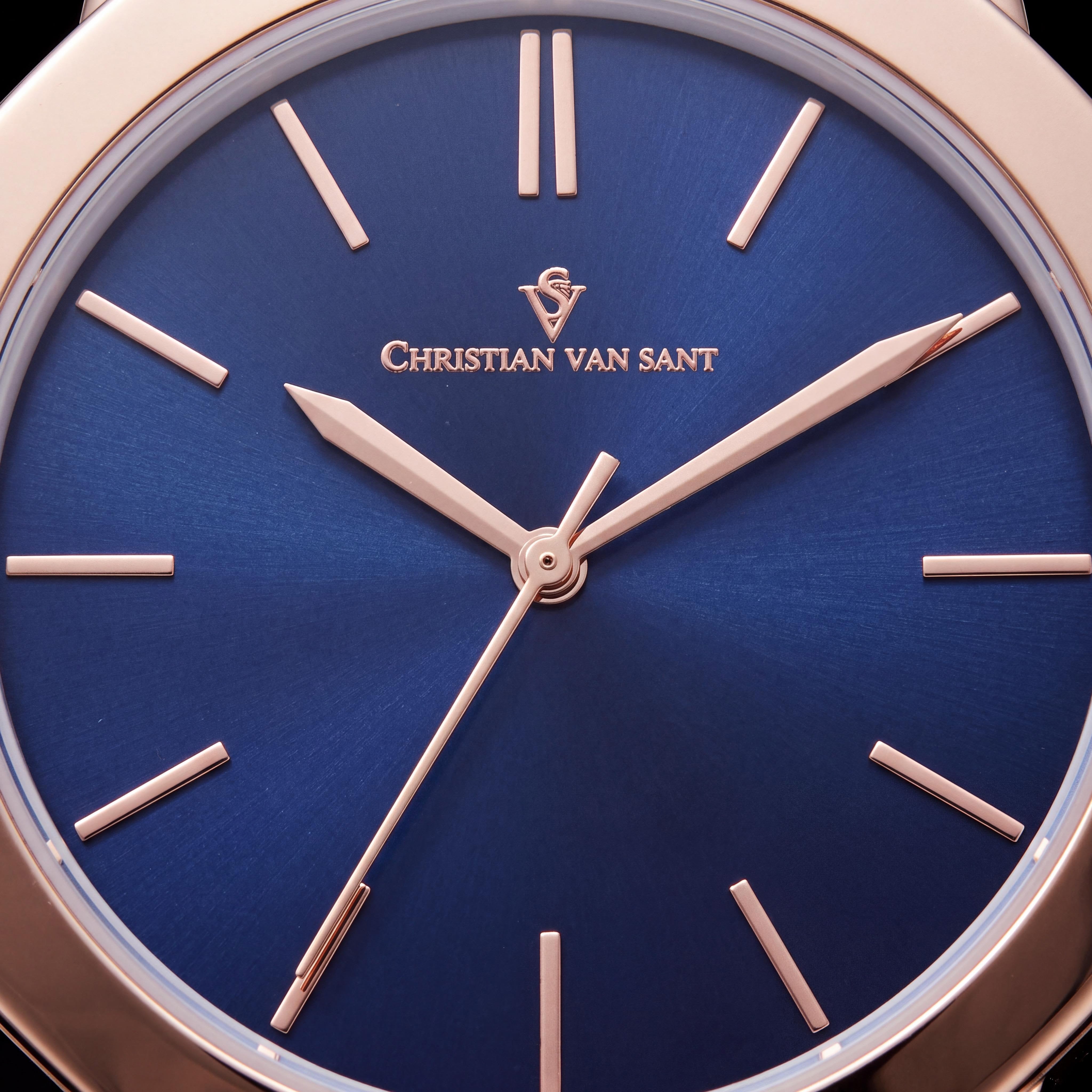 Christian Van Sant CV0505 Octave Slim Women's Blue Dial Quartz Movement Stainless Steel Case Leather Strap Watch, Photo 2
