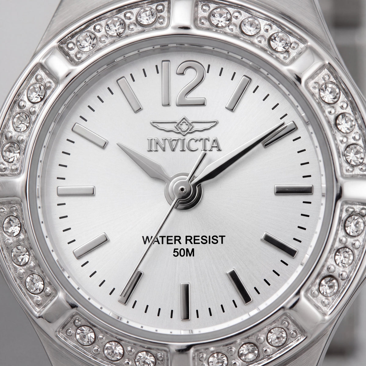 Invicta Women's Bracelet Stainless Steel Swiss Quartz Watch with Austrian Crystal Bezel, Silver/White Dial, Photo 2