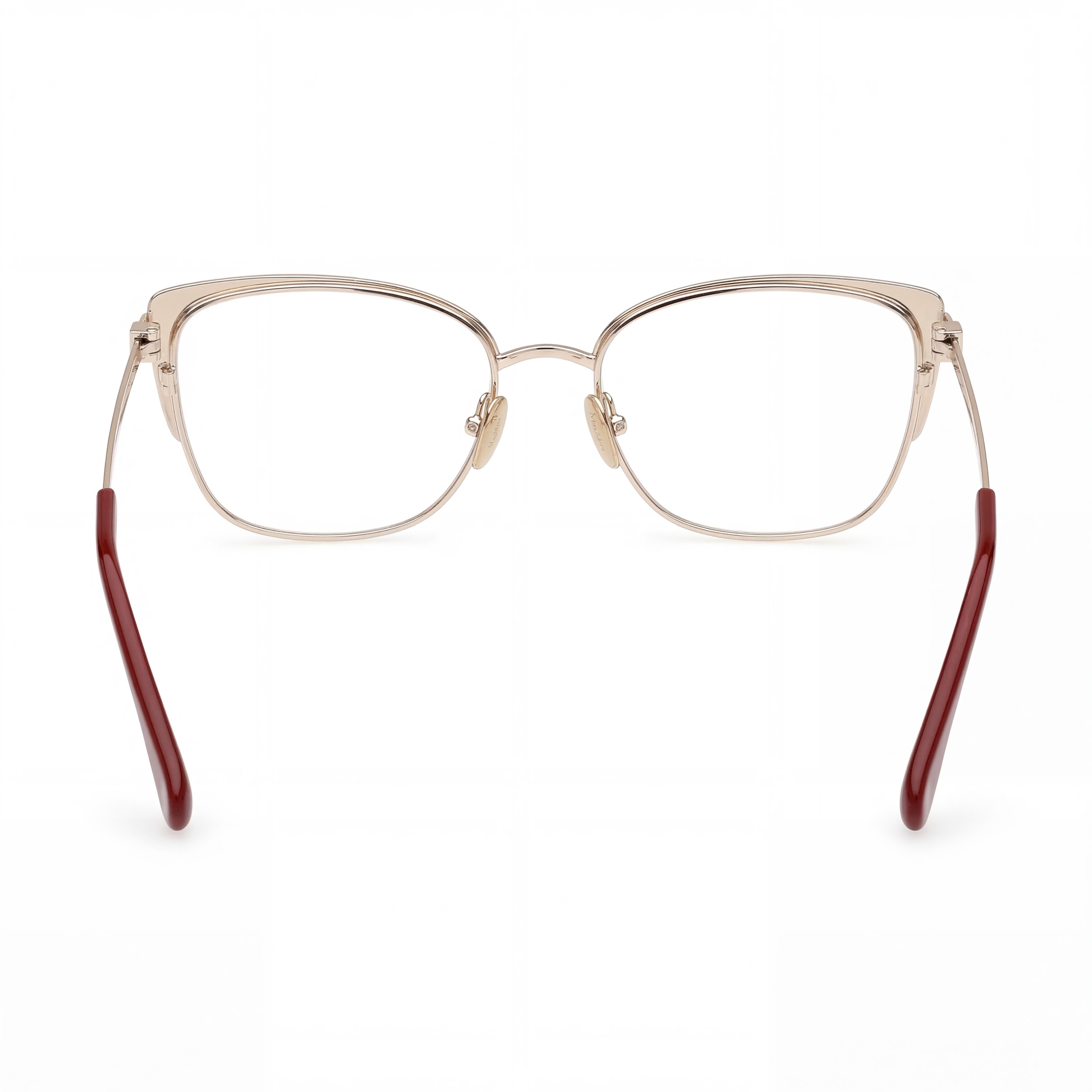 Montura de Gafas para Mujer MaxMara Modern, Montura de Metal Dorada Marrón Havana, Ancho de Lente 55mm, Photo 4