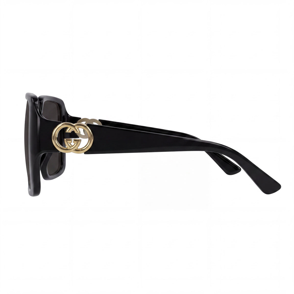 Gucci Gg1692s Women's Classic Black Grey Plastic Frame Sunglasses with Black Grey Composite Lenses 54mm, Photo 3
