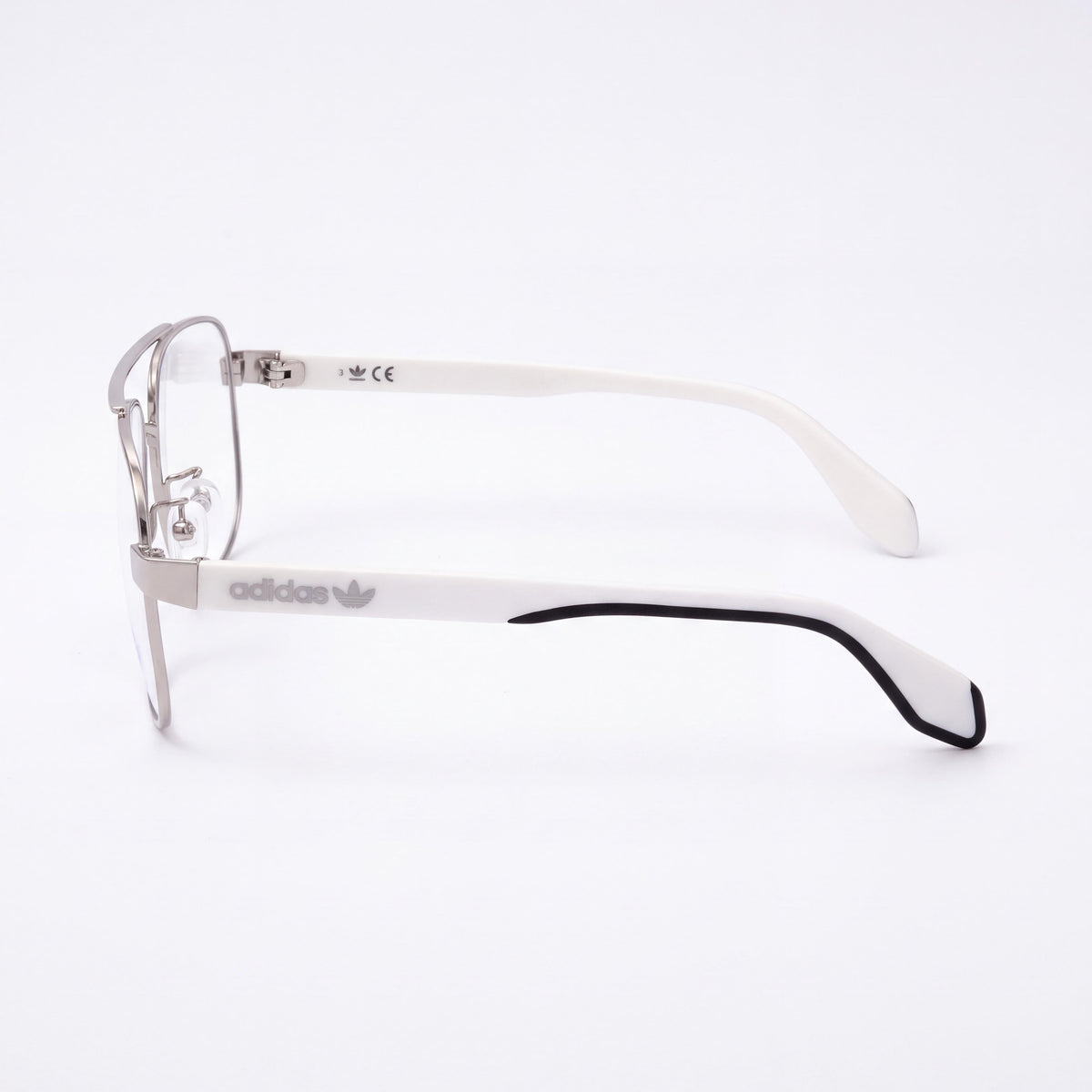 adidas Originals Or5024 Men's Casual Metal Sunglasses with Transparent Polycarbonate Lenses, Shiny Palladium 57-15-145, Photo 3