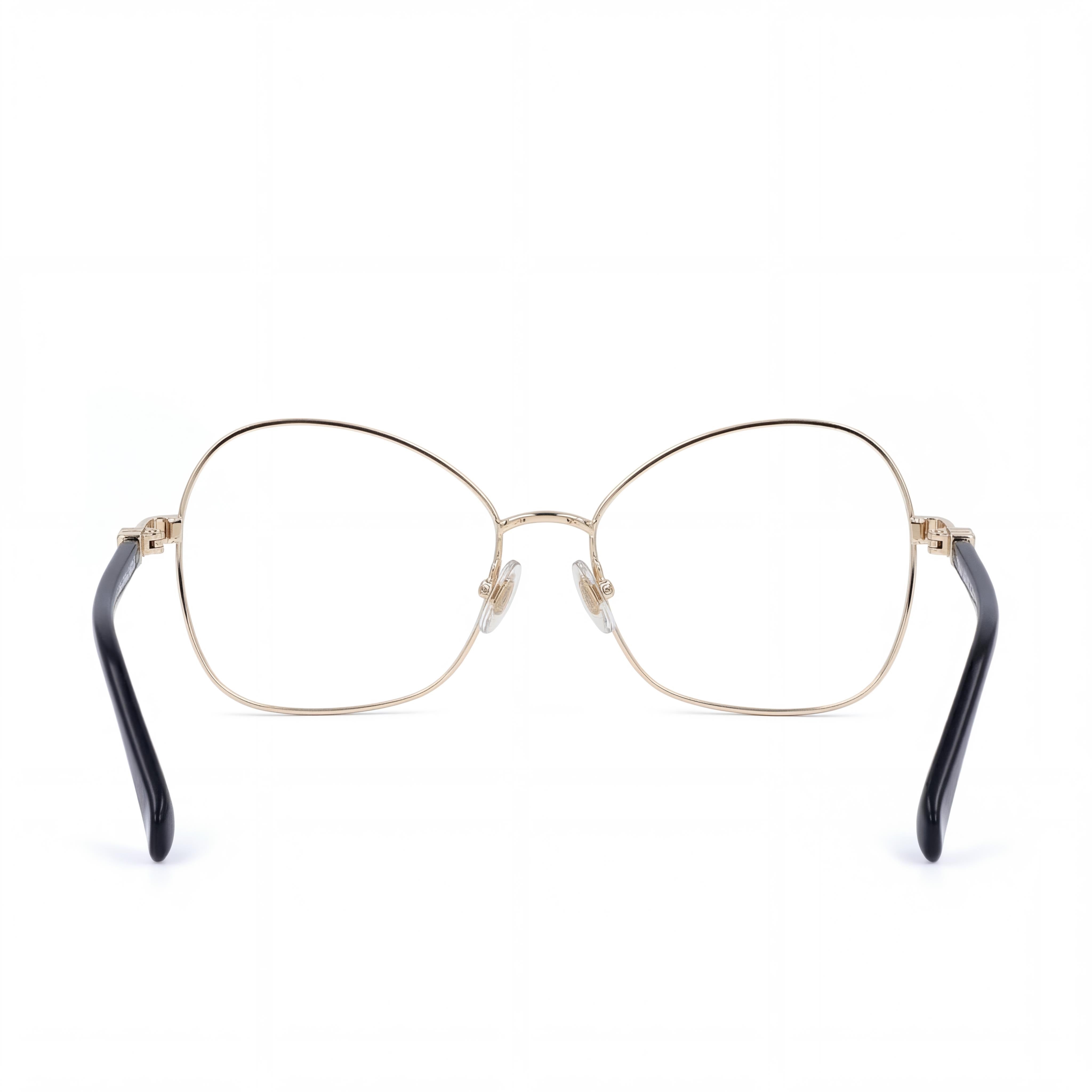 Gafas MaxMara de mujer, montura metálica, oro pálido con lentes transparentes, tamaño 55-16-140, Photo 3