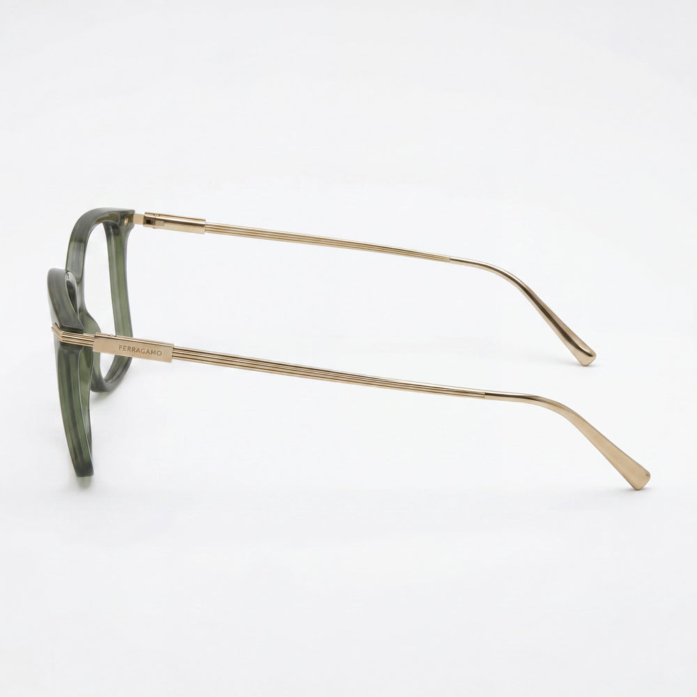 Gafas de acetato Salvatore Ferragamo Sf2992 para hombre, transparentes color caqui, 53 mm