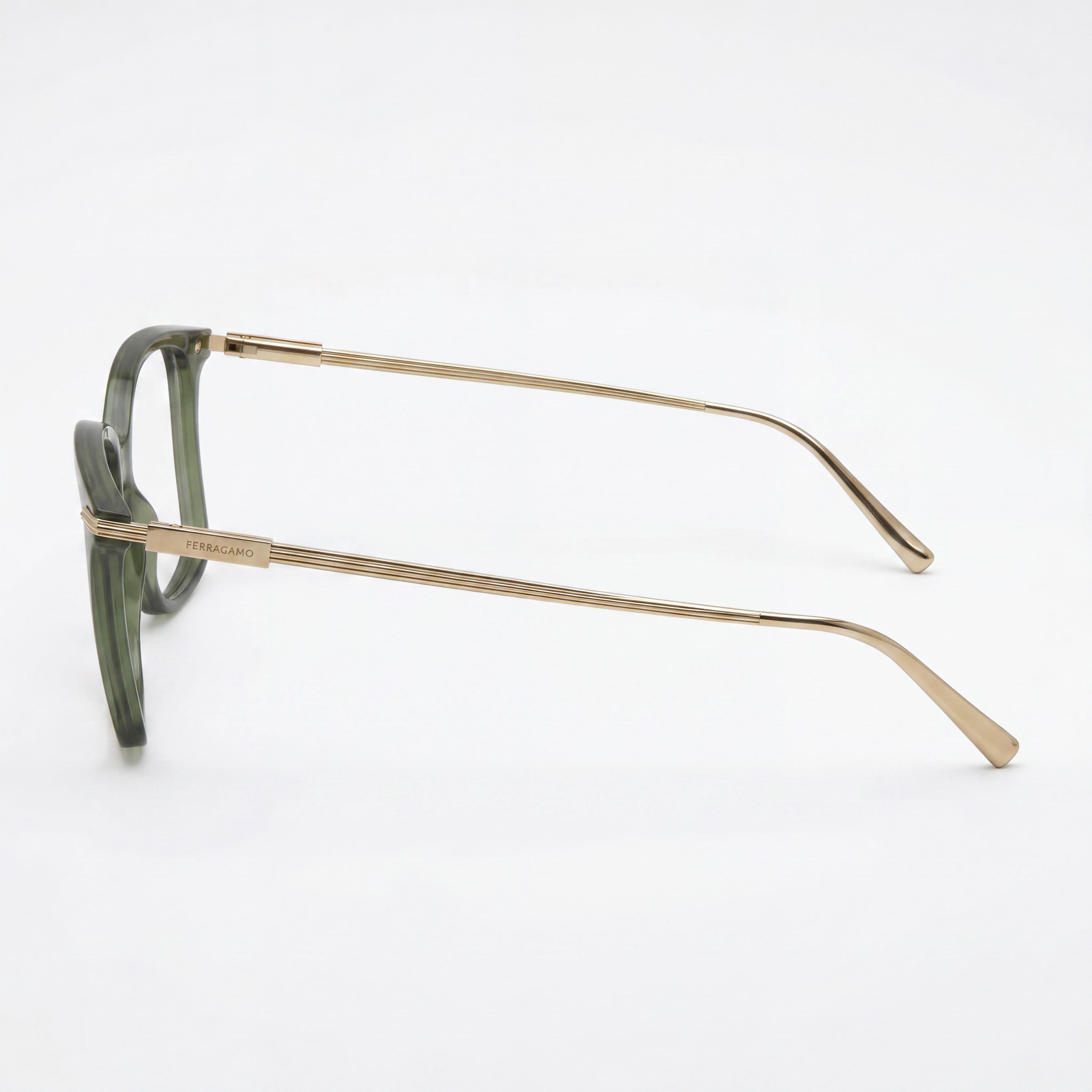 Gafas de acetato Salvatore Ferragamo Sf2992 para hombre, transparentes color caqui, 53 mm, Photo 2