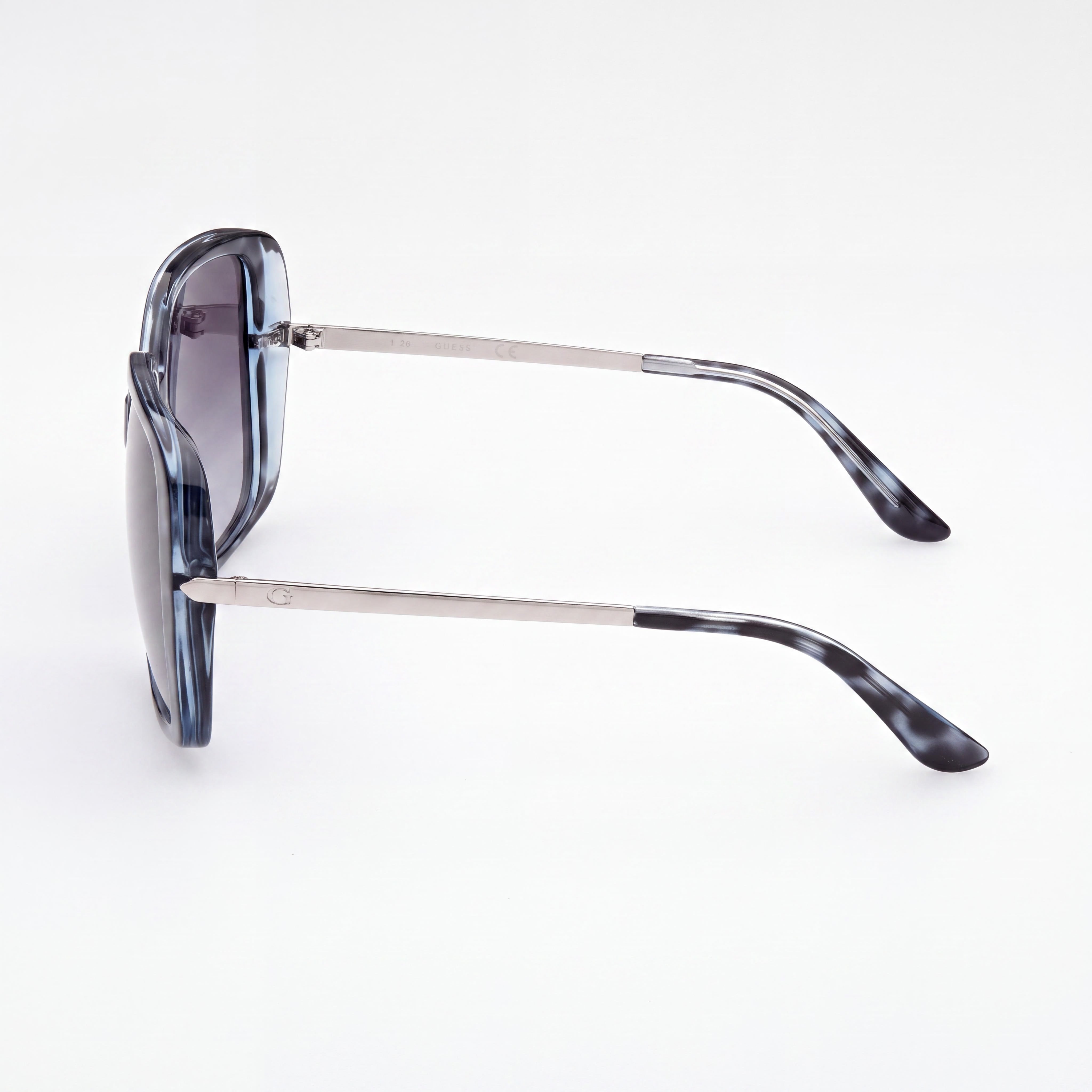 GUESS GU778092B60 Women's Square Blue Plastic Sunglasses with UV Protection, Smoke Gradient Lenses, 60mm, Photo 3