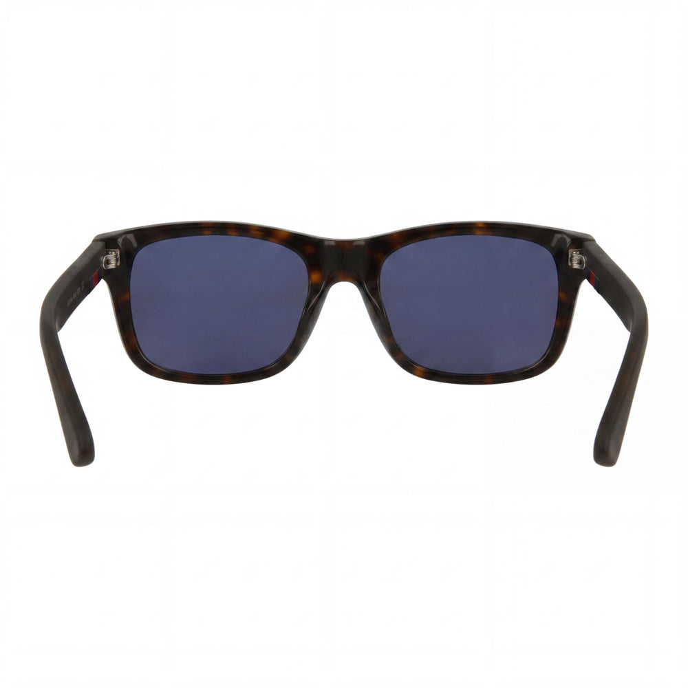 Gafas de sol Gucci Gg0008s-003 unisex, montura de plástico marrón havana, lentes de espejo azules de 53 mm rectangulares, no polarizadas con protección UV