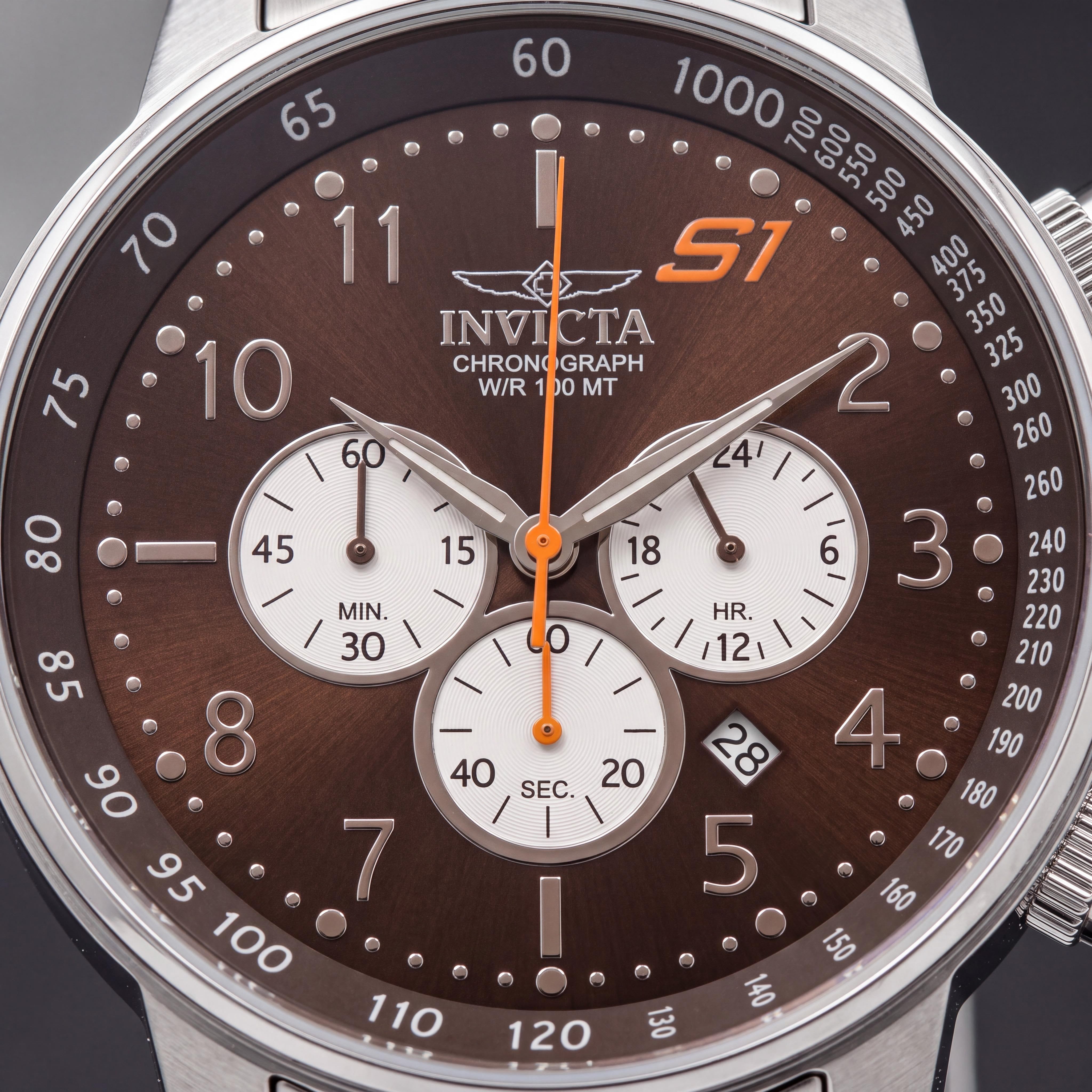 Invicta S1 Rally 23081 Men's Quartz Chronograph Watch, Stainless Steel, Brown Dial, 49mm, 100m Water Resistant, Photo 2