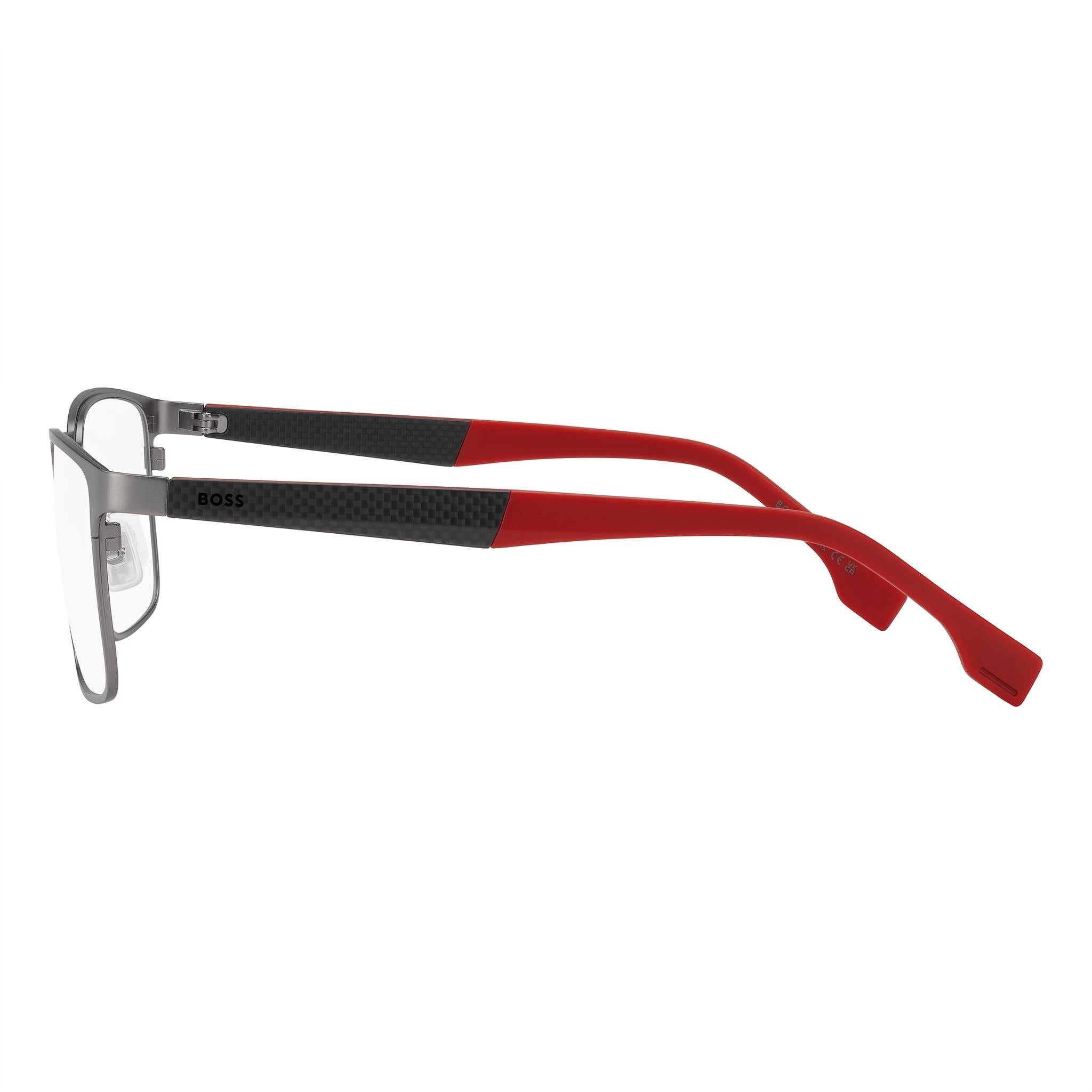 Hugo Boss Boss 1488 Ruthenium Red Rectangle Eyeglasses for Men, Metal, Photo 2