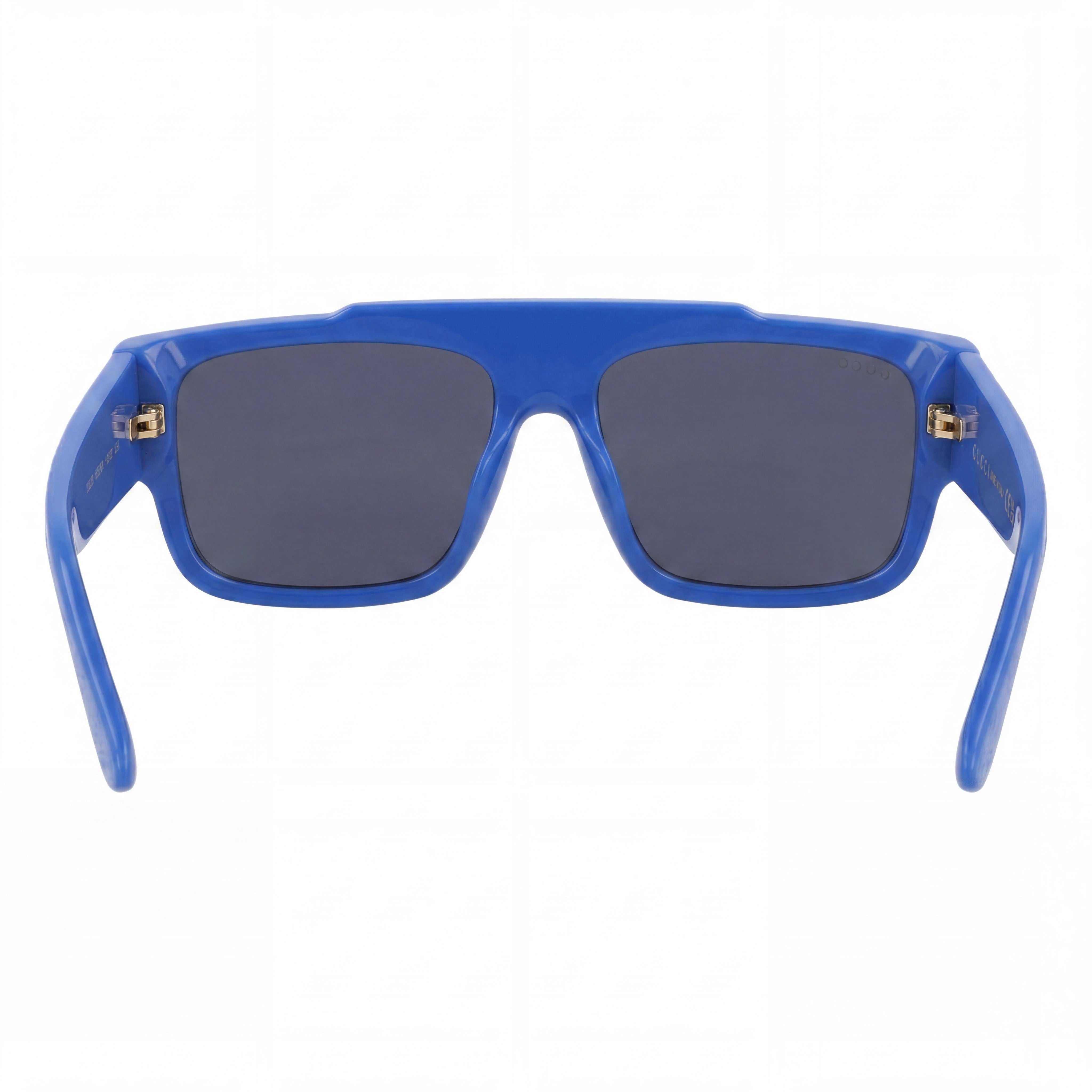 Gucci Men's Square/Rectangle Sunglasses with Blue Recycled Acetate Frame & Grey Blue Lenses 56mm, Photo 4