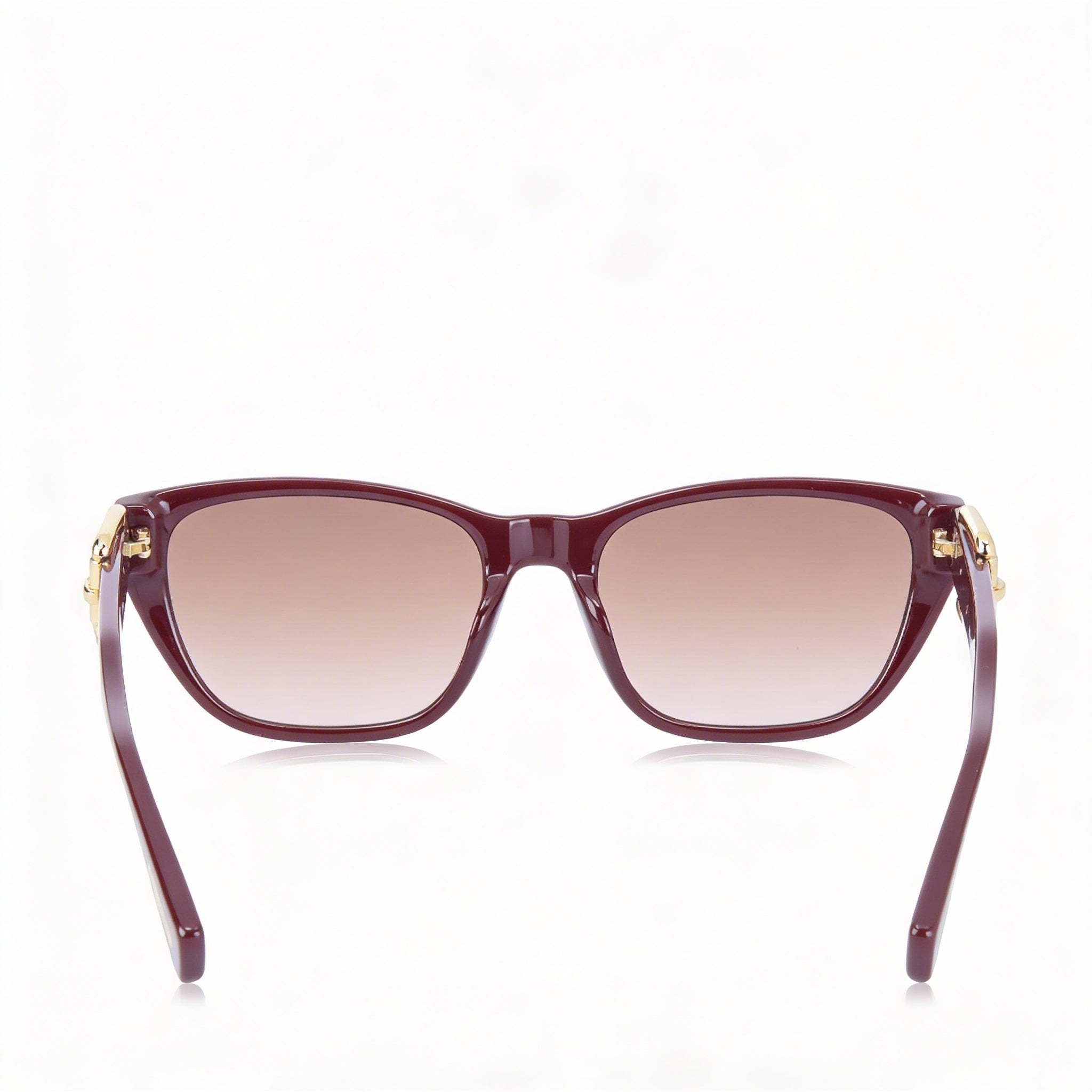 Gafas de sol Moschino MOS130/S Cat Eye para mujer, protección UV, montura burdeos con degradado marrón, lentes marrones, 55 mm, Photo 4