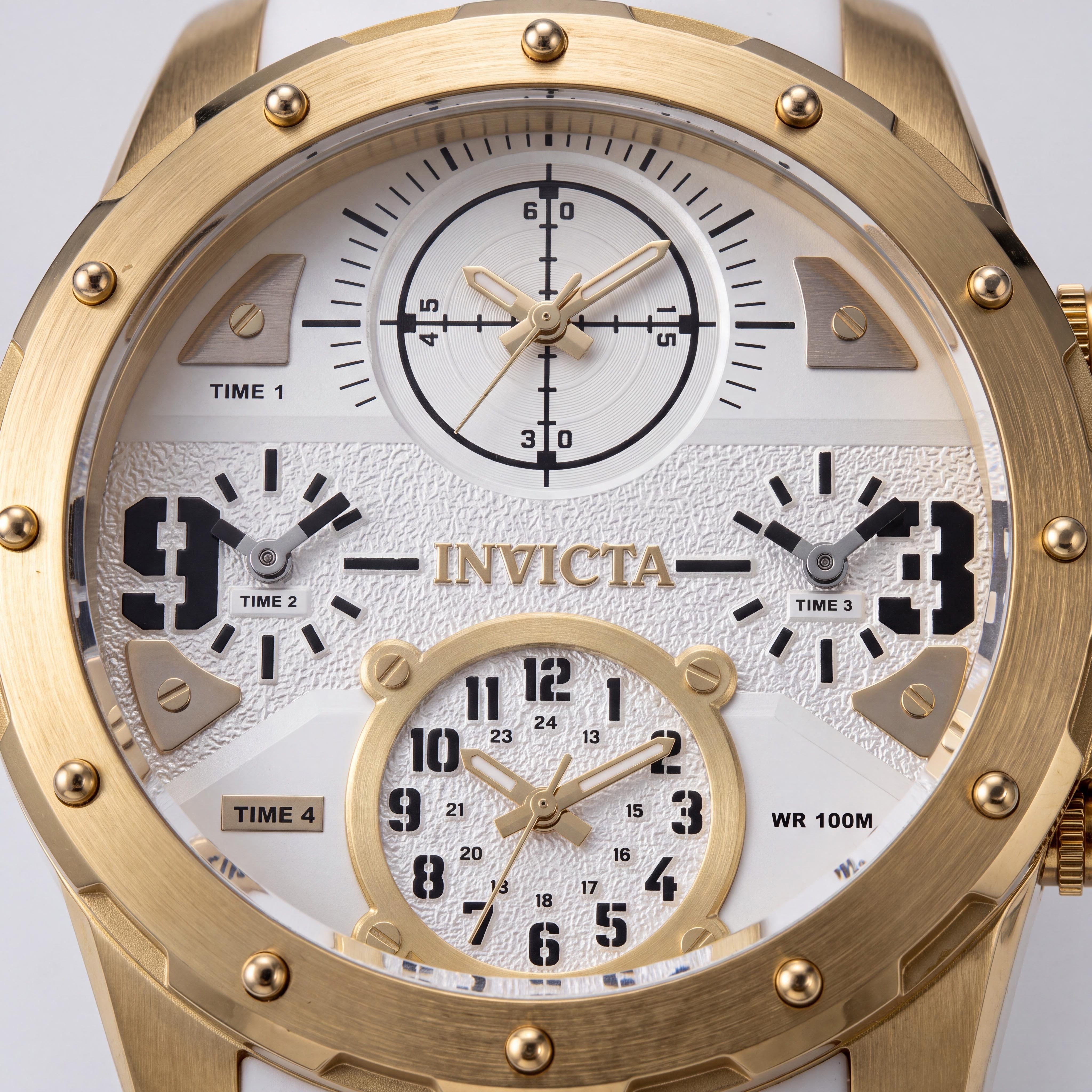 Invicta Coalition Forces 50218 Reloj de cuarzo para hombre, caja de acero inoxidable de 50 mm, esfera plateada, correa de silicona, Photo 2