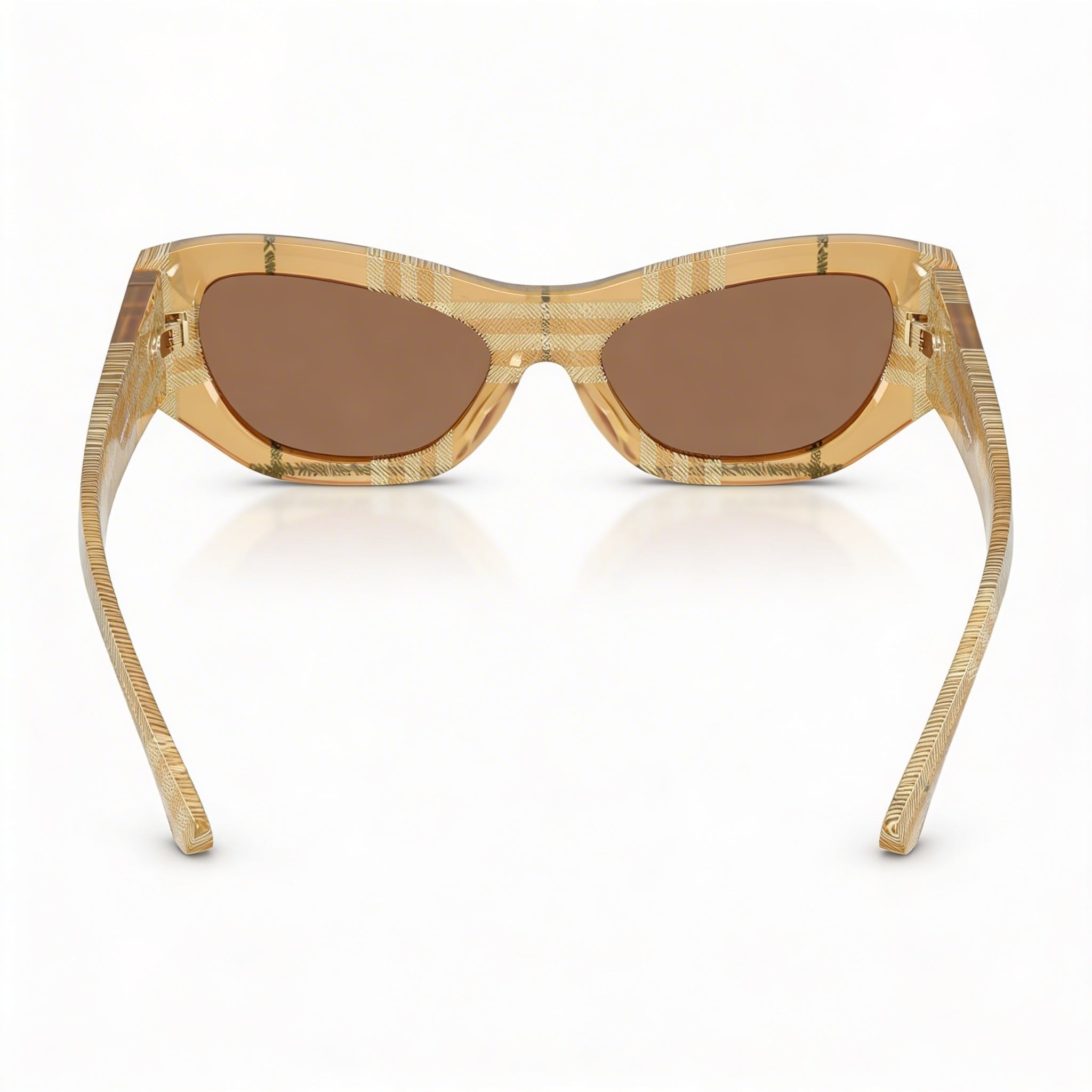 BURBERRY Modern Unisex Sunglasses, Beige Frame, Check Beige Non-Polarized Lenses (19mm Bridge, 145mm Temple), Photo 4