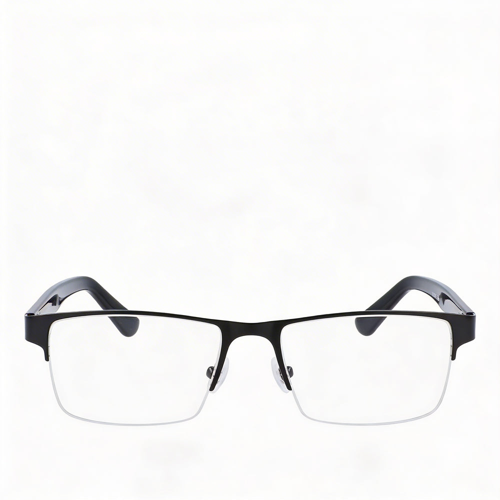 Gafas unisex Lacoste CK20705 de media montura rectangulares de metal, montura negra mate, lentes de 55 mm, puente de 19 mm, patillas de 145 mm