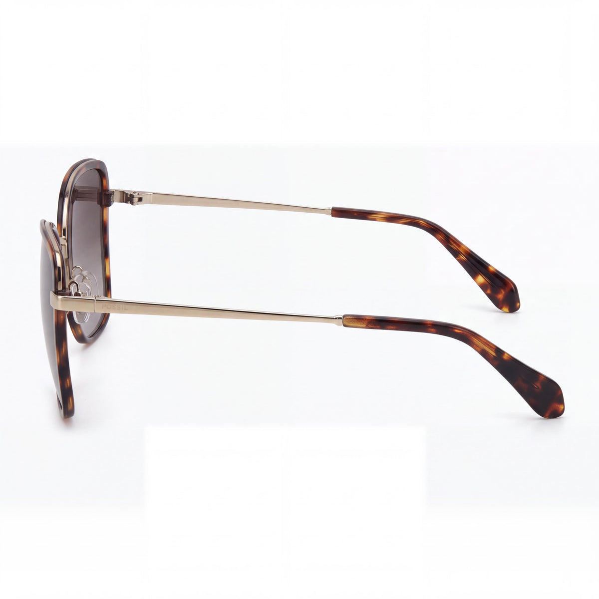Fossil Casual Women's Stainless Steel Havana Brown UV Protection Sunglasses Brown Shaded Lenses 56mm, Photo 3