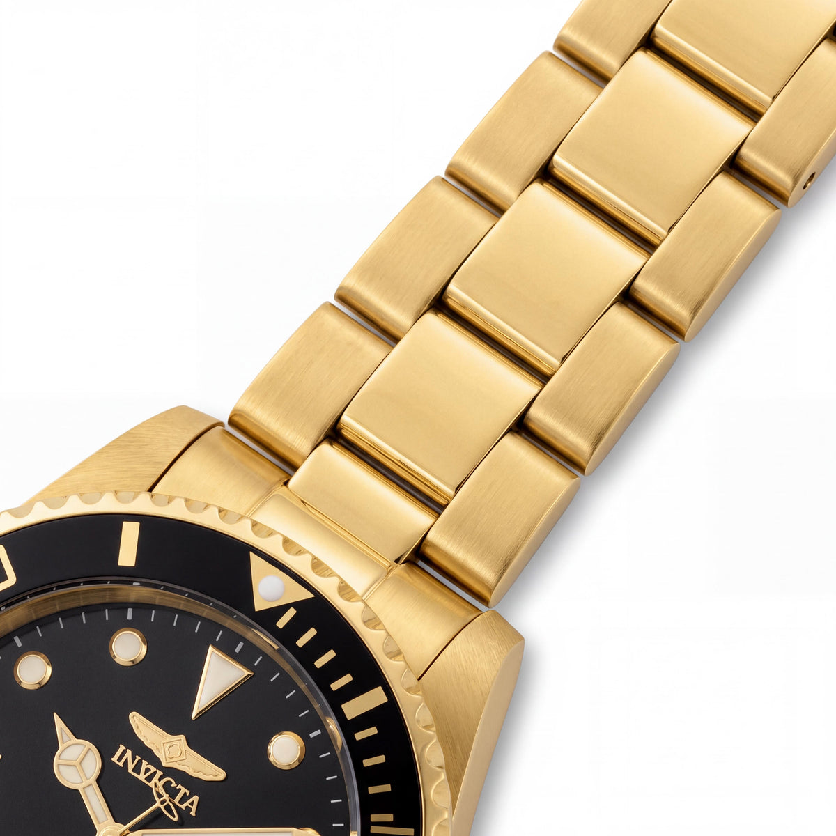 Reloj de Cuarzo Invicta para Hombre, Acero Inoxidable Tono Dorado, Esfera Negra, Luminoso, Resistente al Agua 200M, 42mm, Photo 3