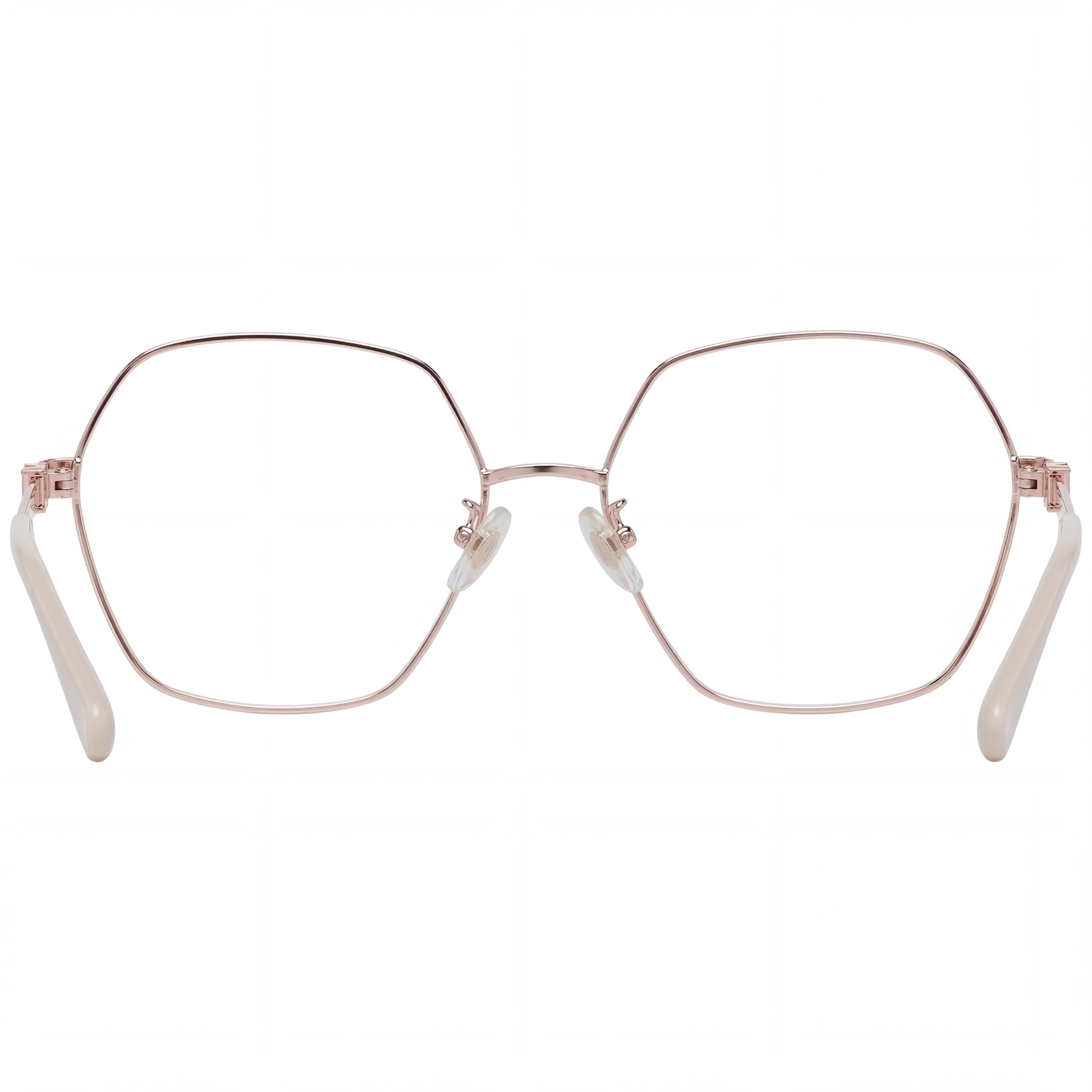MaxMara Mm5087-d Women's Metal Frame Eyeglasses in Pink Gold & Milky Nude 56mm, Photo 3