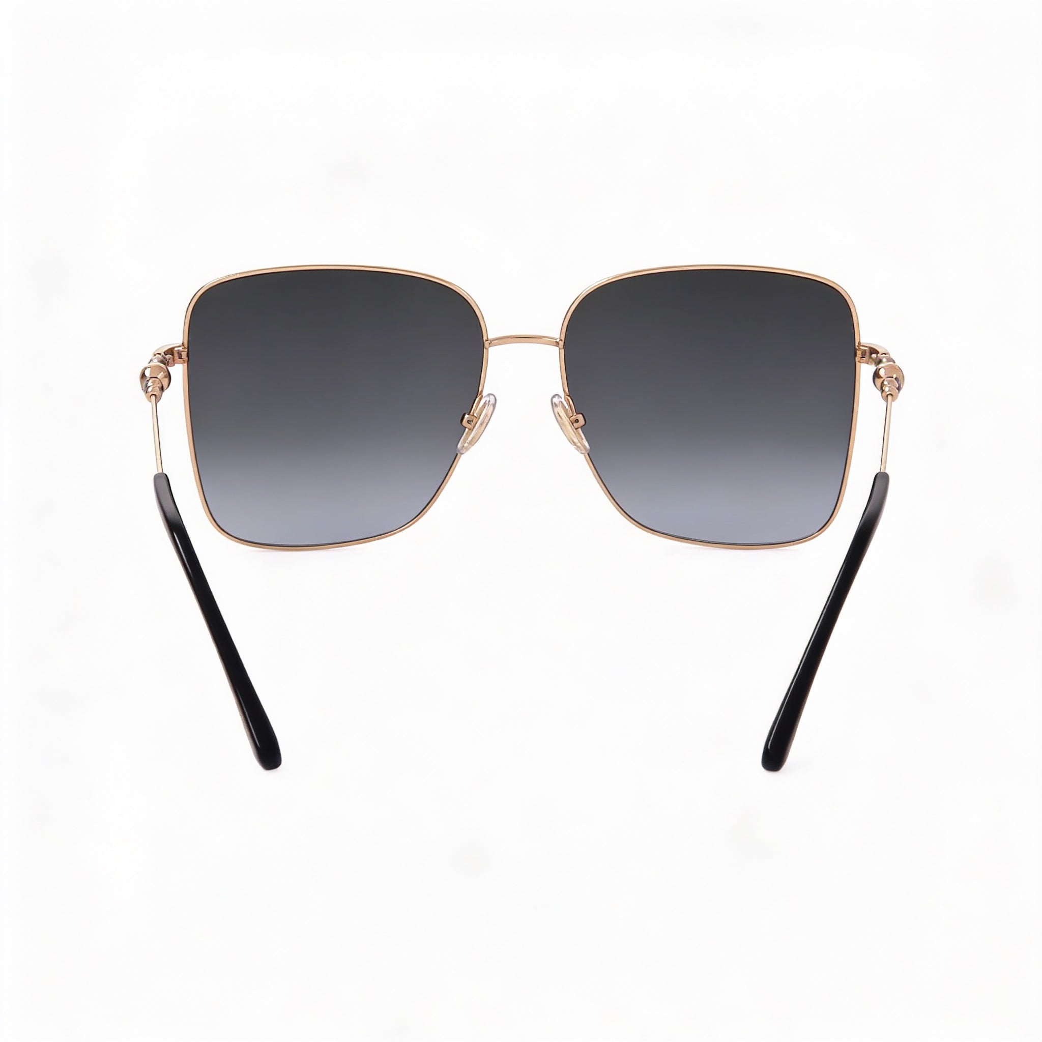 Jimmy Choo Hester/S - Gafas de sol cuadradas para mujer, de acero inoxidable, color negro, dorado, gris degradado, sin polarizar, con protección UV 100 %, 59 mm, Photo 3