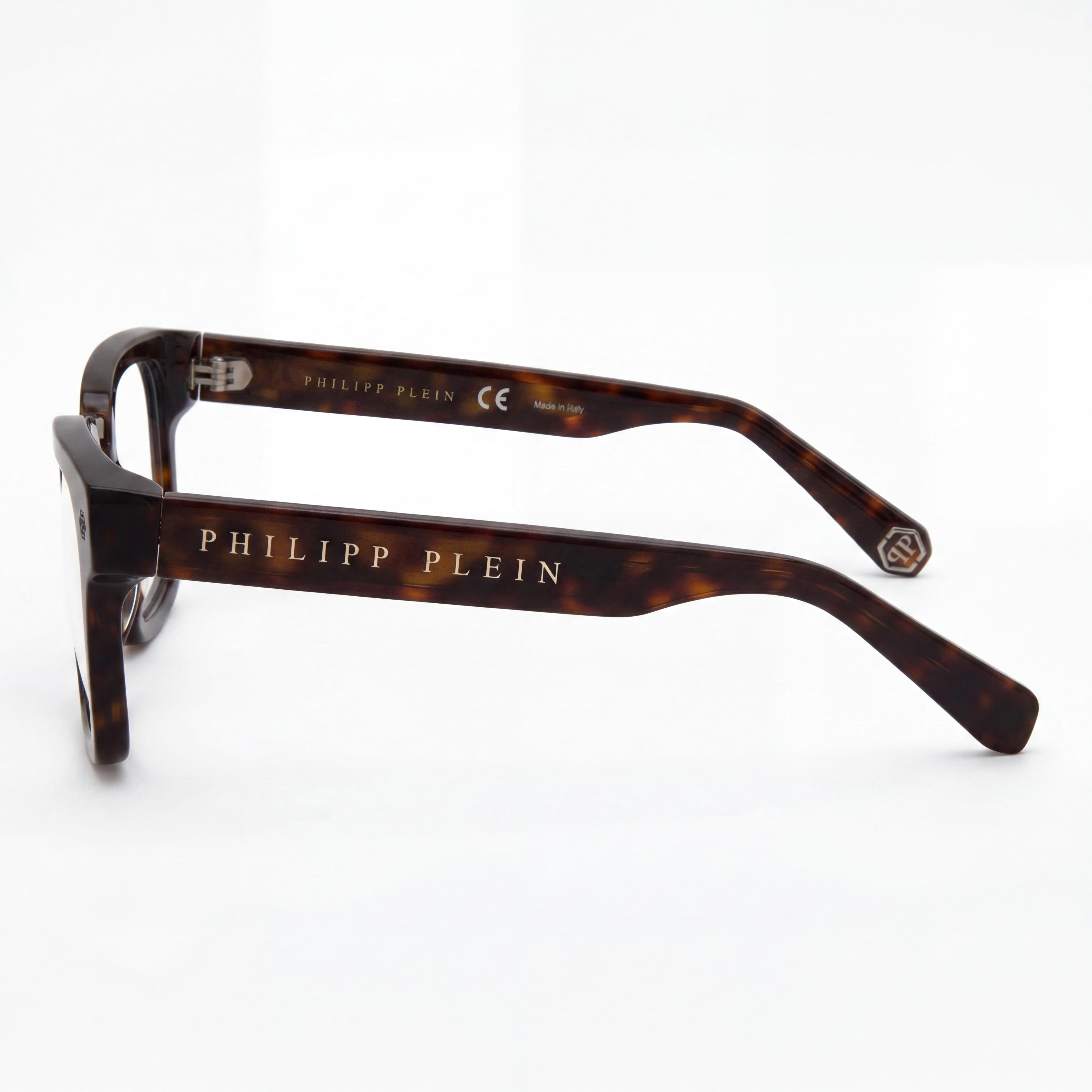 Philipp Plein classical Men's Eyewear with Dark Havana frame color and plastic lenses, 51mm Lens Width, Photo 3