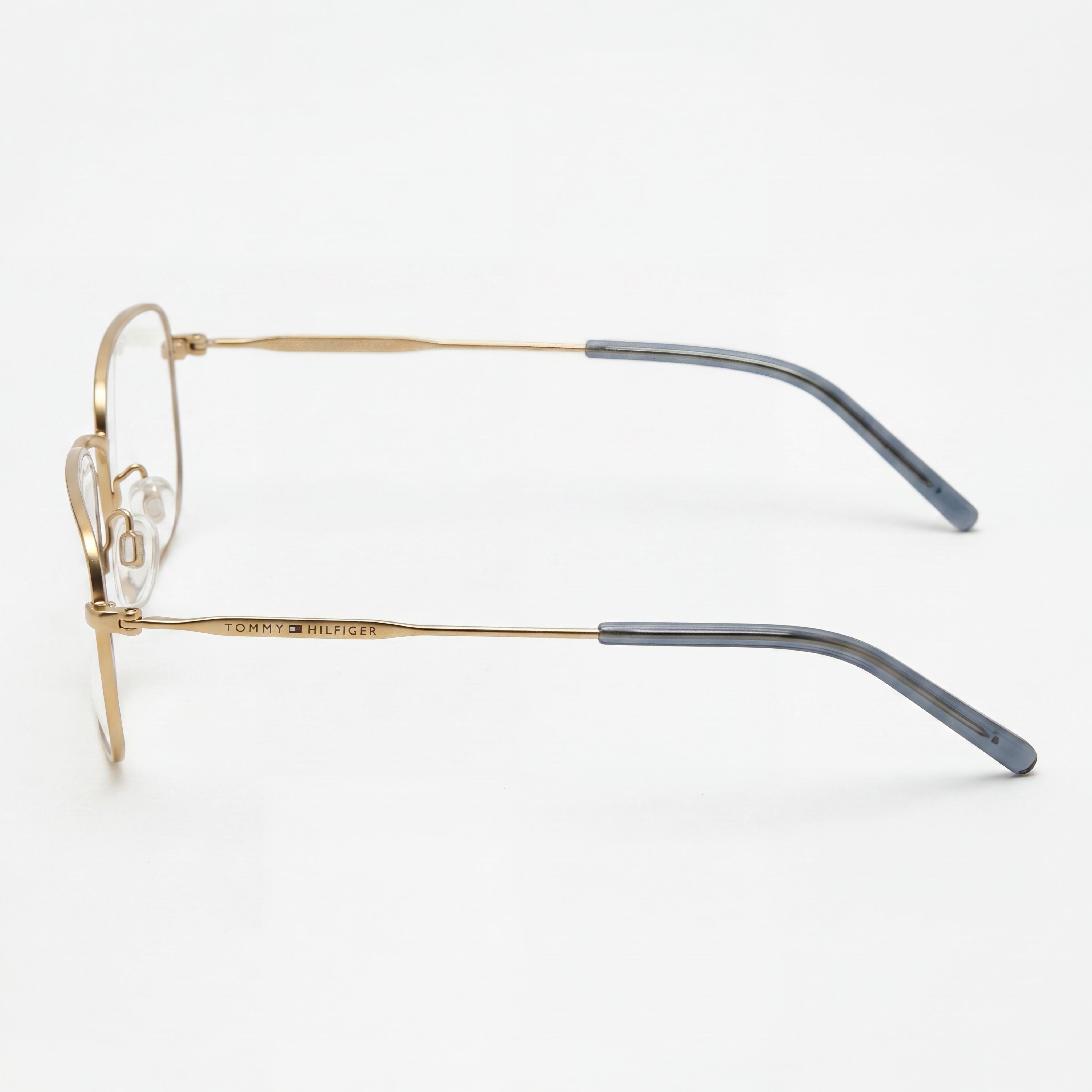 Tommy Hilfiger Casual Men's Alloy Steel Frame Non Polarized Polycarbonate Eyewear, 55mm Matte Gold, Photo 2