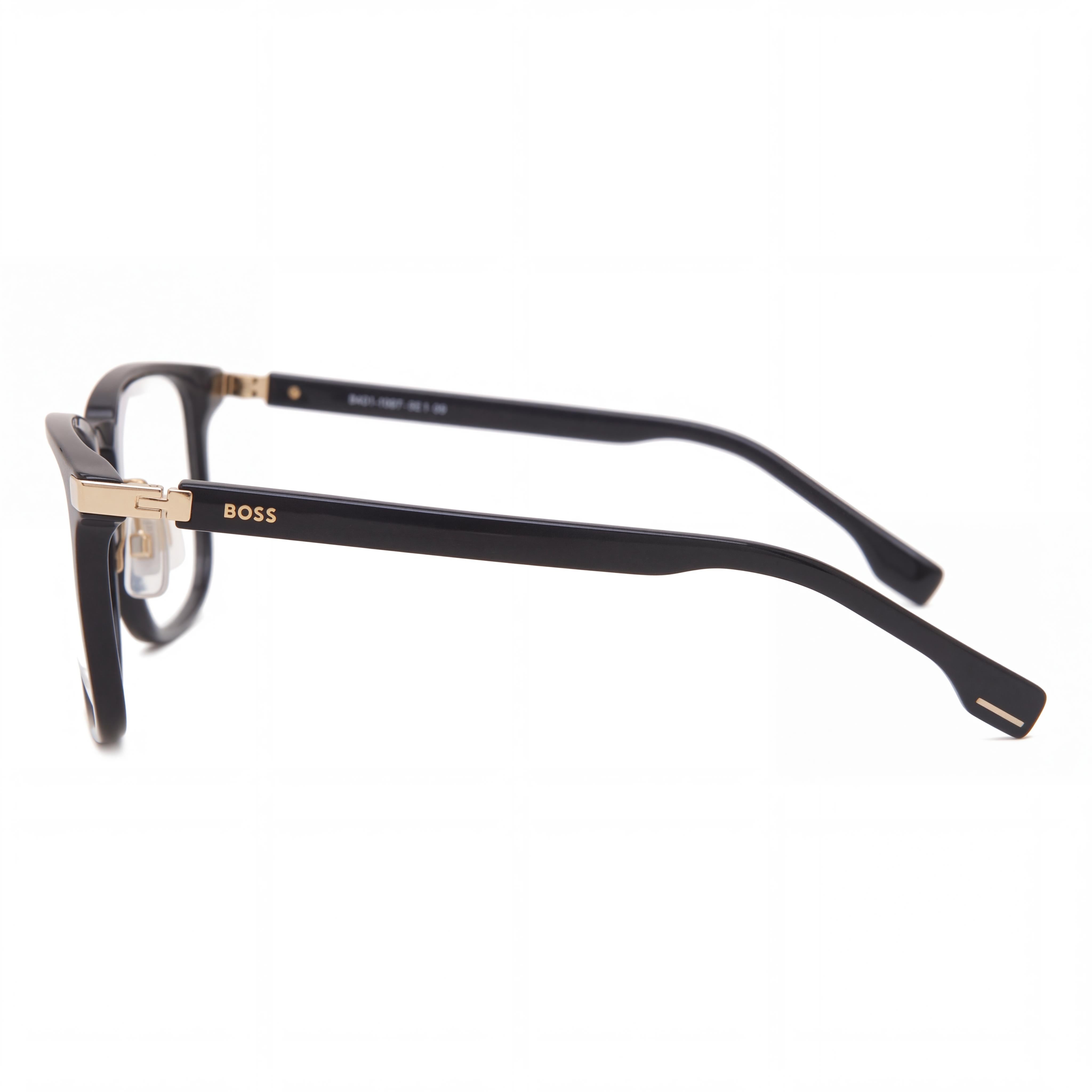 Hugo Boss Audio Systems Boss 1408/F Unisex Square Plastic Full Rim Eyewear Black Gold Lens Width 54mm, Photo 3