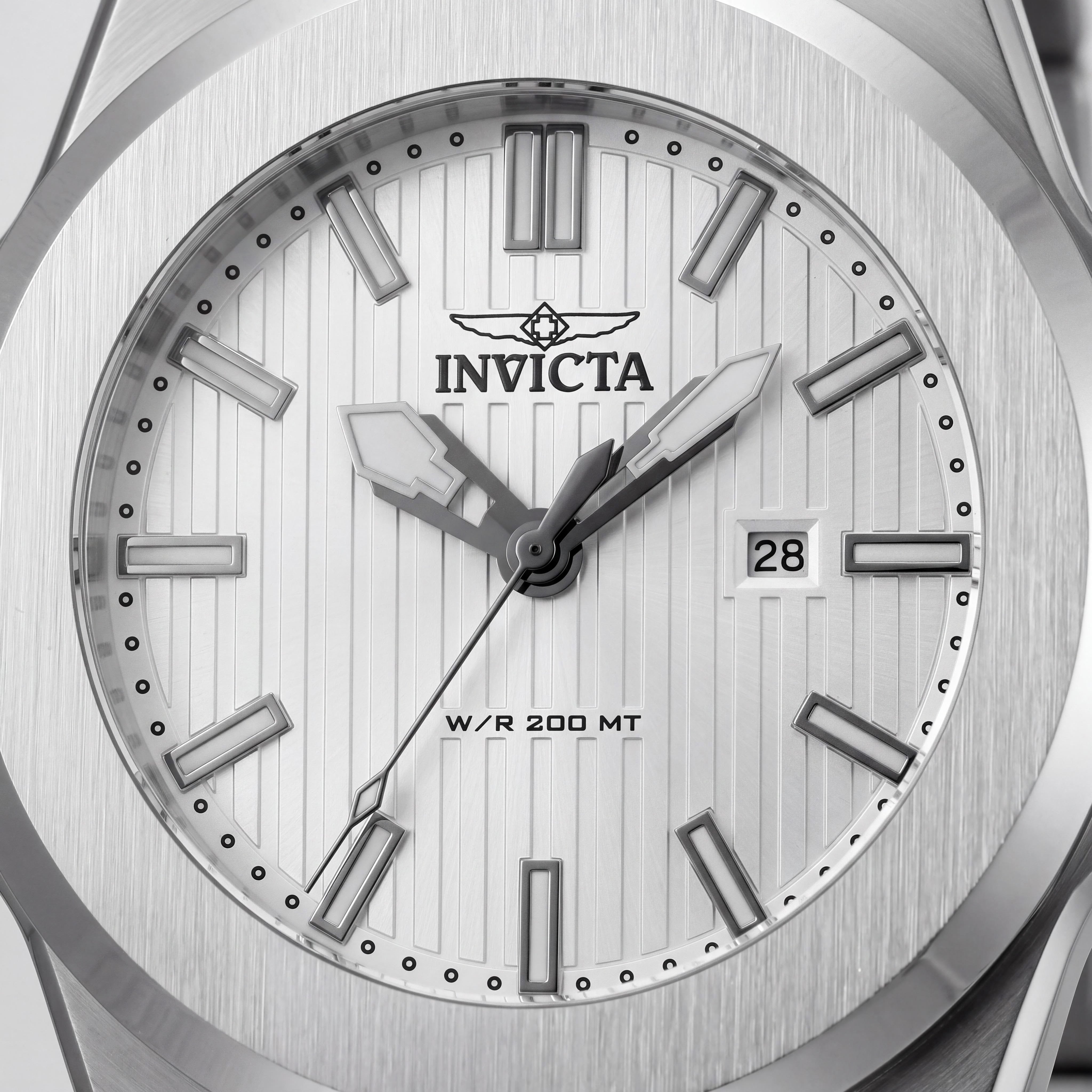 Invicta Akula 34729 Reloj de cuarzo para hombre de acero inoxidable plateado de 58 mm, 20 ATM, brilla en la oscuridad, Photo 2
