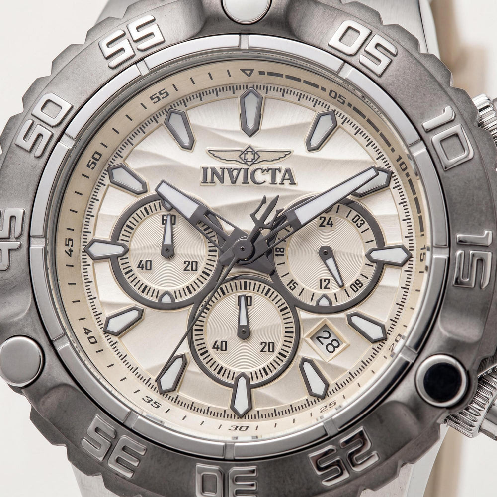 Reloj de pulsera Invicta Subaqua - Poseidon 48558 unisex de cuarzo, cronógrafo, acero inoxidable plateado, 55 mm