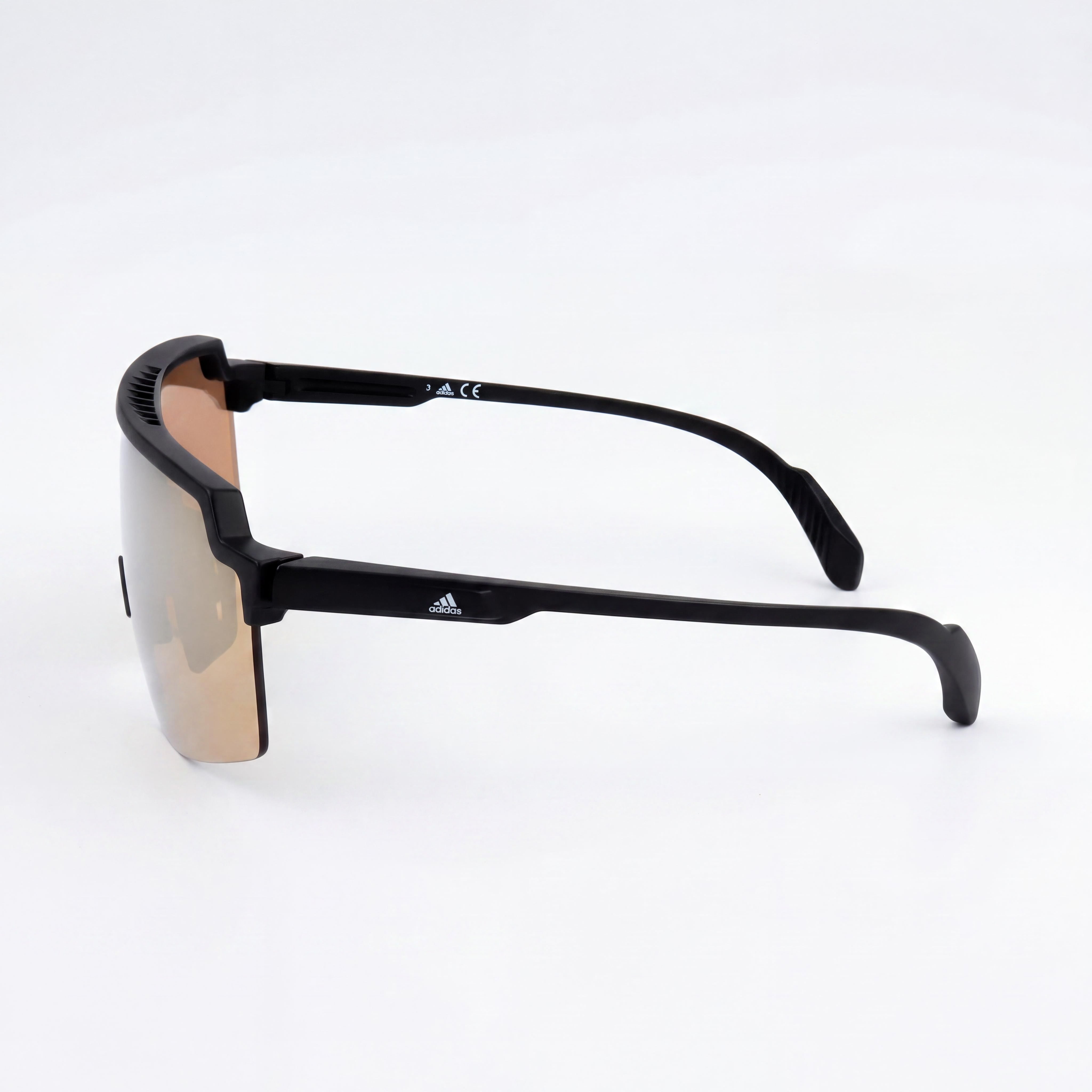 Gafas de sol Adidas SP001801G00 con montura de plástico negro y lentes de espejo marrones para hombre y mujer 59mm, Photo 3