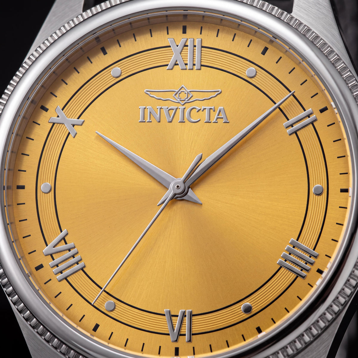 Invicta Celestial 48481 strappy Unisex Quartz 43mm Yellow Dial Stainless Steel Watch, Photo 2