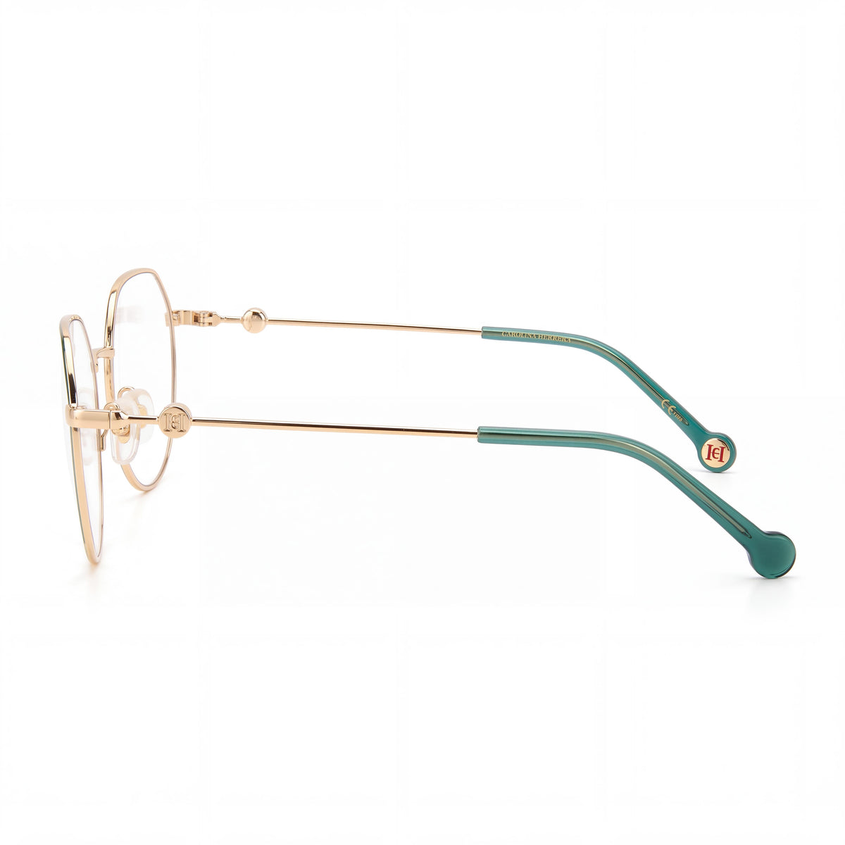 Carolina Herrera 0059 Men's Round Alloy Steel Gold Green UV Protected Optical Frames with Polycarbonate Lenses 55mm, Photo 3