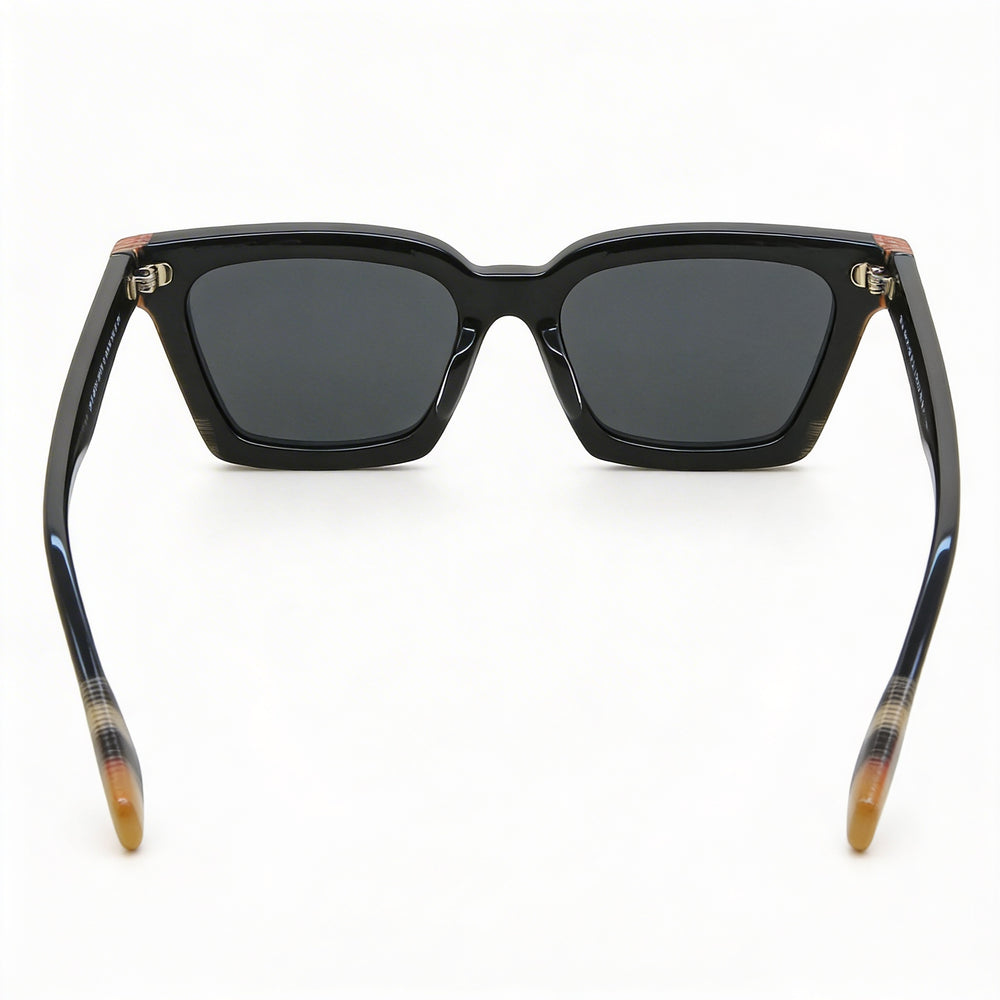 BURBERRY Vintage Cat Eye Women's Black Acetate Sunglasses, Dark Grey Non-Polarized Lenses, 52mm, UV Protected