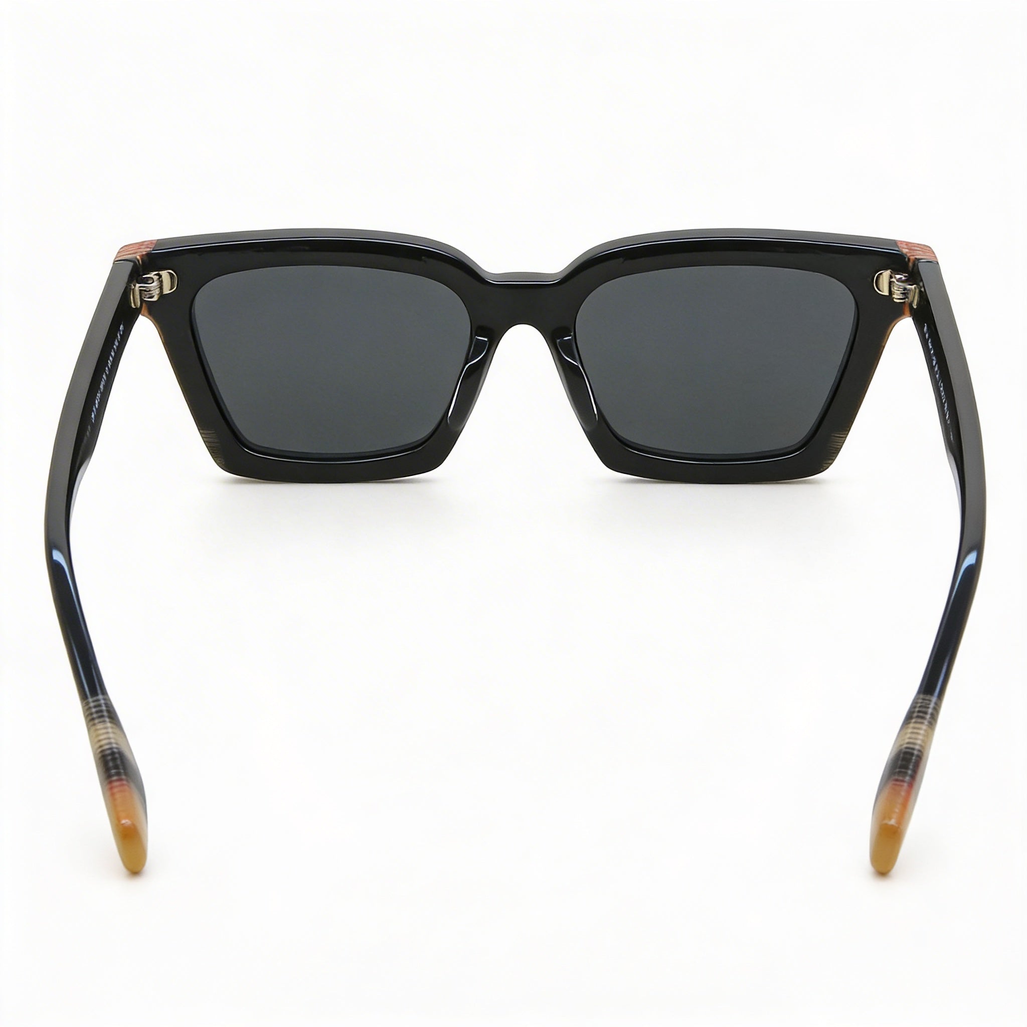 BURBERRY Gafas de sol de acetato negro vintage de mujer, lentes no polarizadas gris oscuro, 52 mm, protección UV, Photo 3