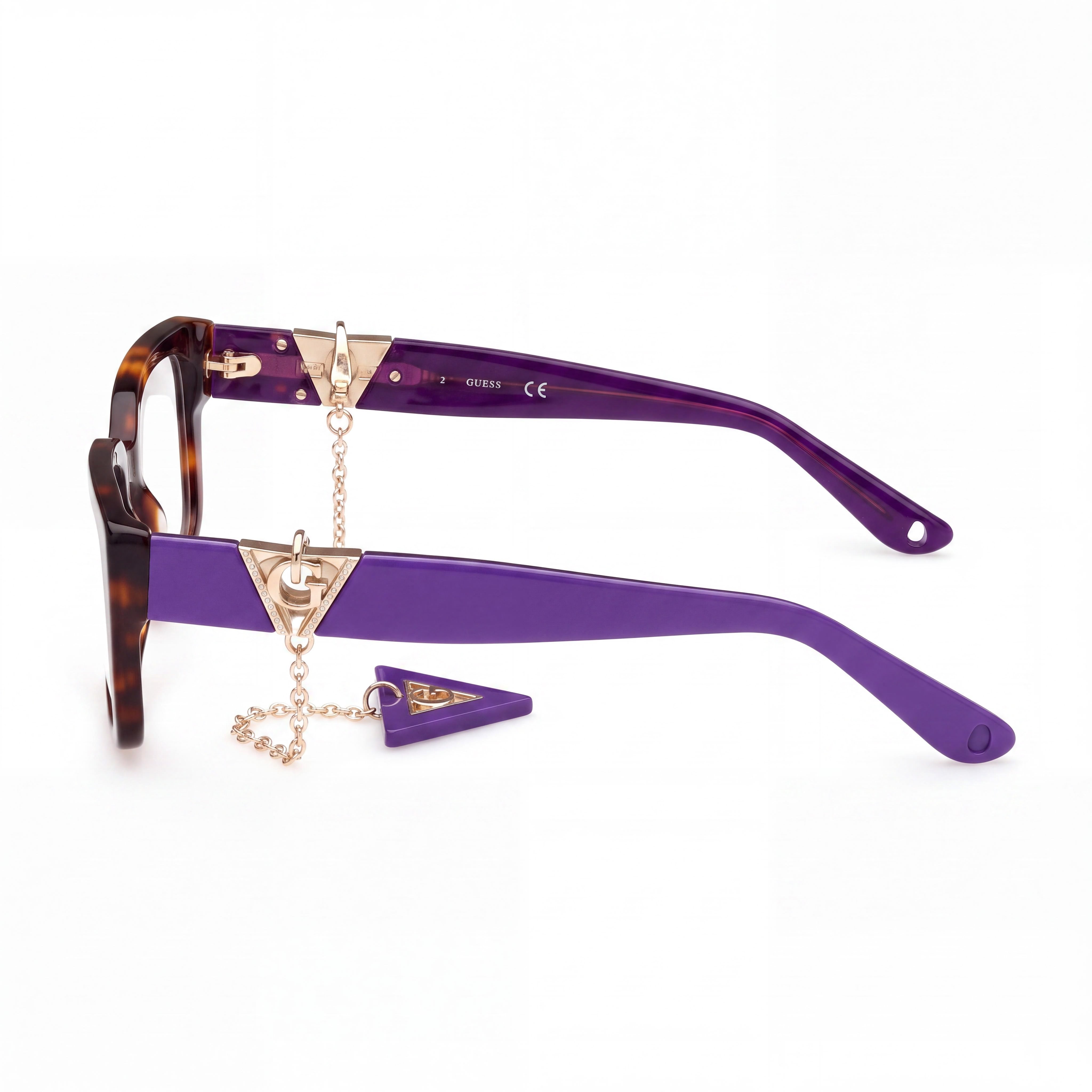 Gafas GUESS Modernas de Mujer con Montura de Plástico Habana y Lentes Transparentes 53mm, Photo 2