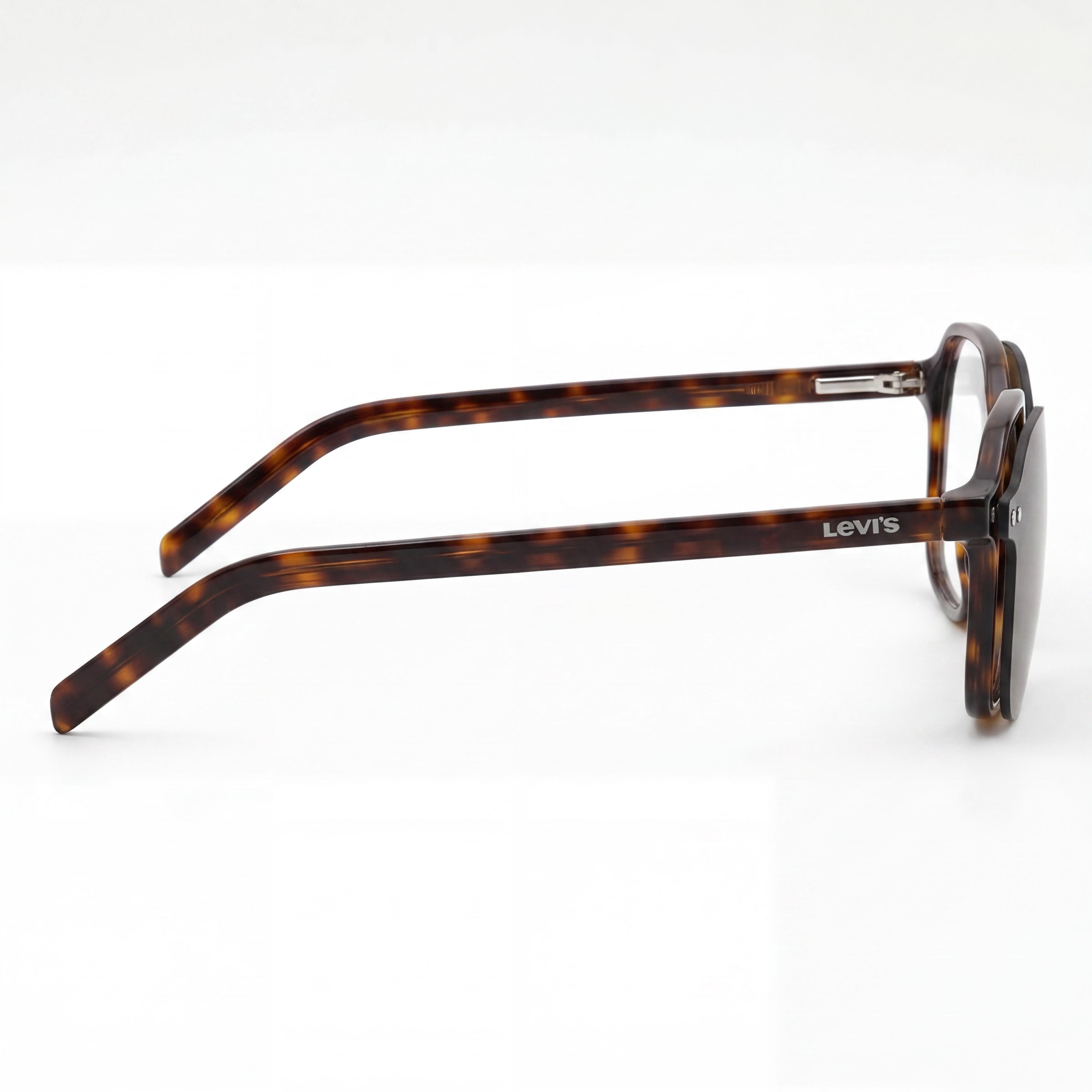 Levi's Classic Havana Rectangle Eyeglasses for Women, Injected, 52mm, Photo 3