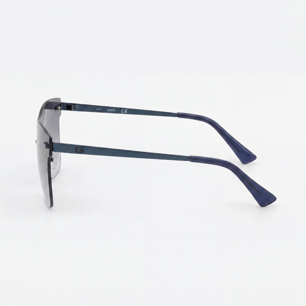 GUESS Gf0186 Gafas de Sol sin Montura Tipo Pantalla para Hombre, Plástico Azul Mate con Degradado, Lentes Gris Degradado, 50 mm, Protección UV