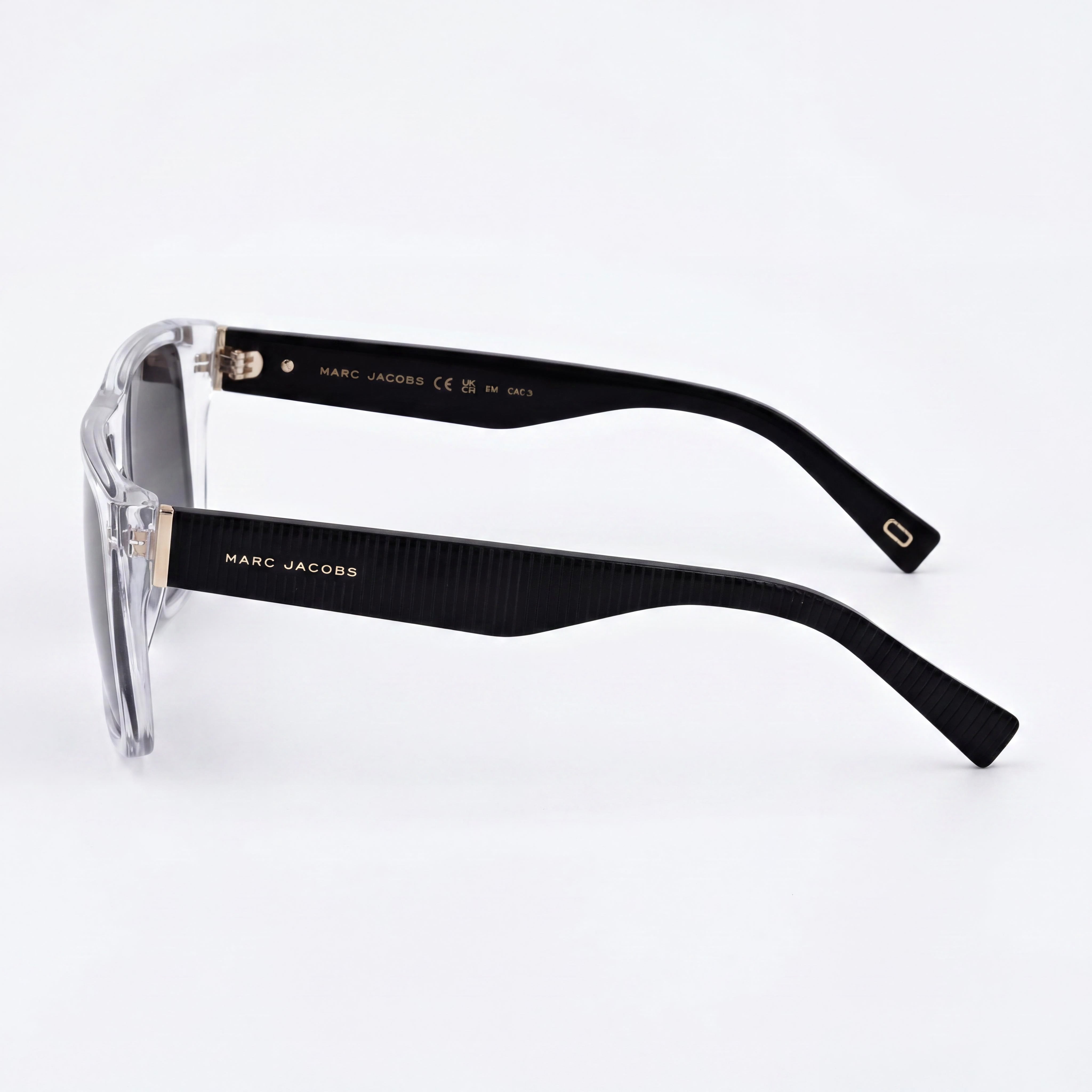 Marc Jacobs Classic Women's Transparent Black/Grey Acetate UV Protection Sunglasses with Crystal Black Lenses 57mm, Photo 2