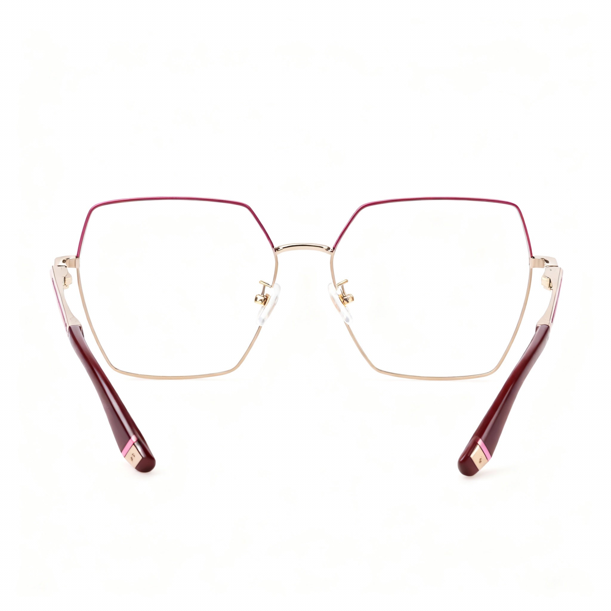 Furla Casual Women's Metal Frame with Non-Polarized Plastic Lenses, Oro Rosso Fuxia Eyeglasses, 55-15-135, Photo 4